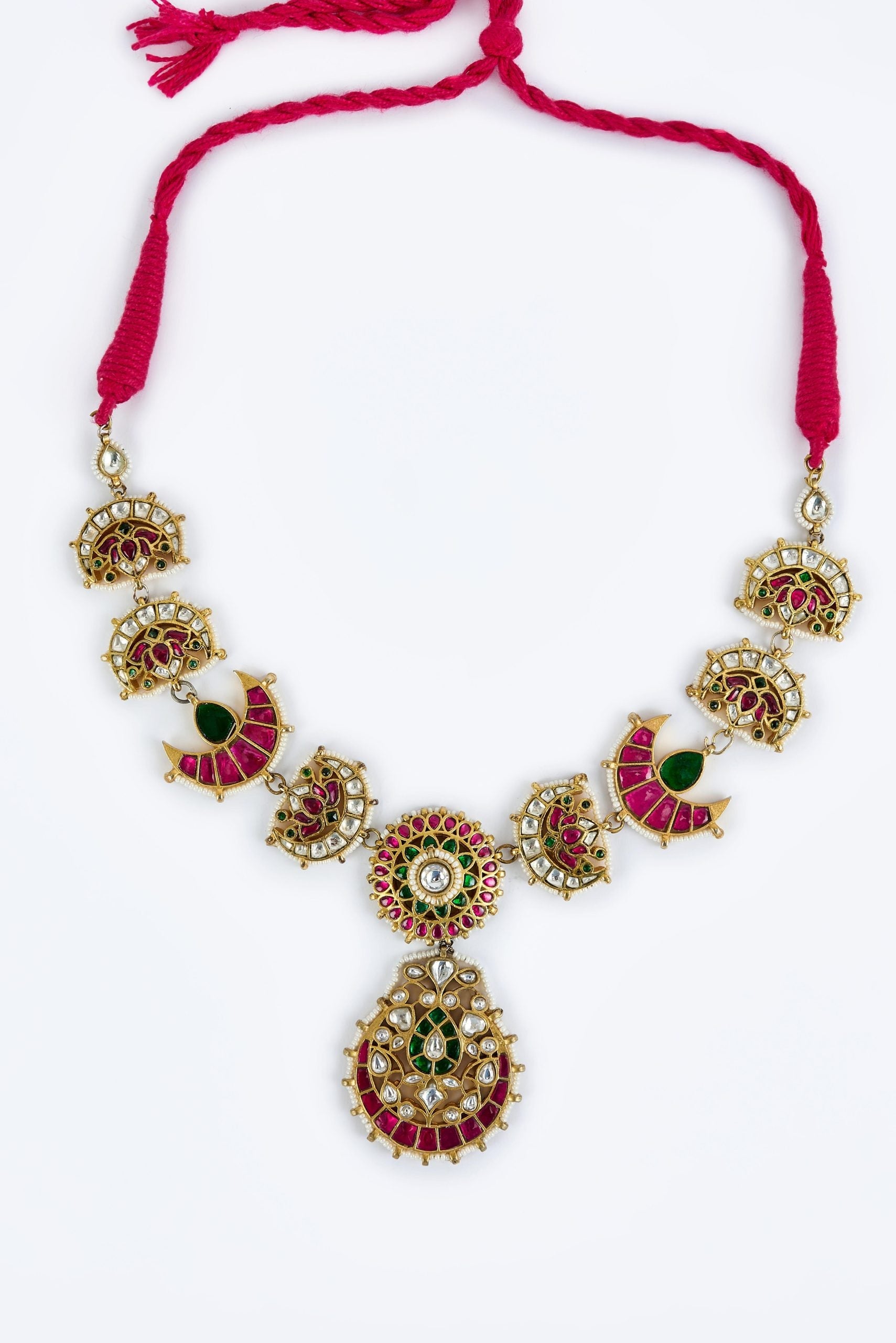 vivinia BY VIDHI MEHRA Morpankh Gold Plated Multi Womens Kundan, Polki Short Necklace Set (Freesize)