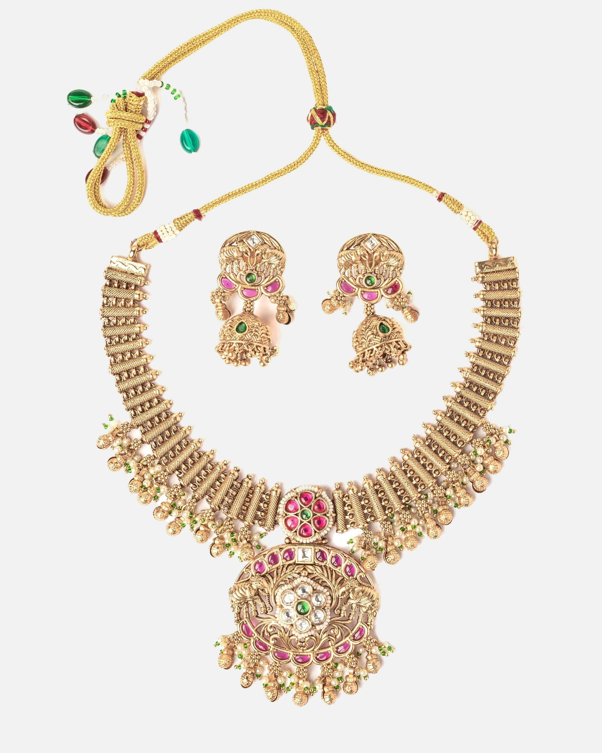 vivinia BY VIDHI MEHRA ISMAARH 2.0 Gold Plated Short Necklace Set with Pair of Earrings