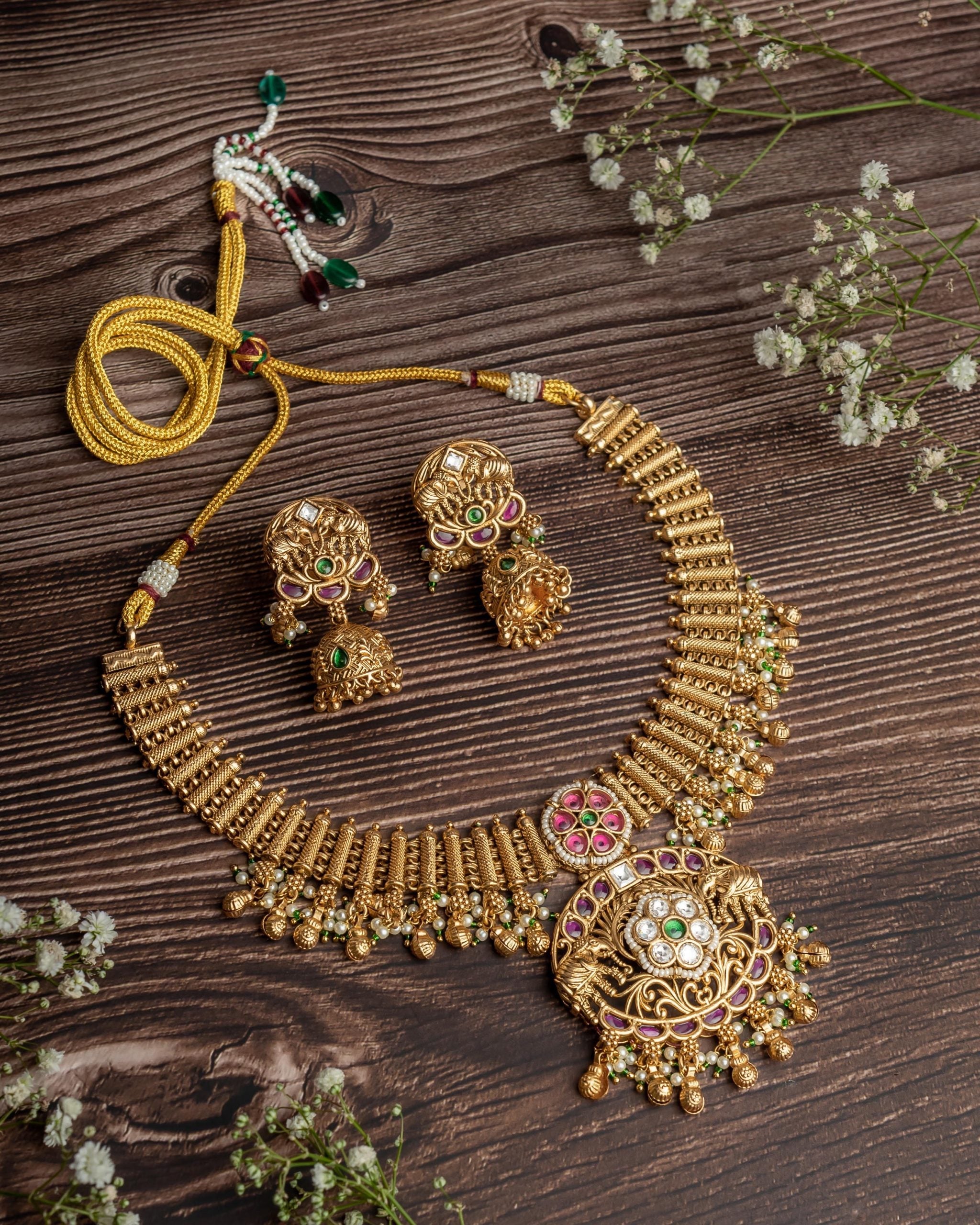 vivinia BY VIDHI MEHRA ISMAARH 2.0 Gold Plated Short Necklace Set with Pair of Earrings