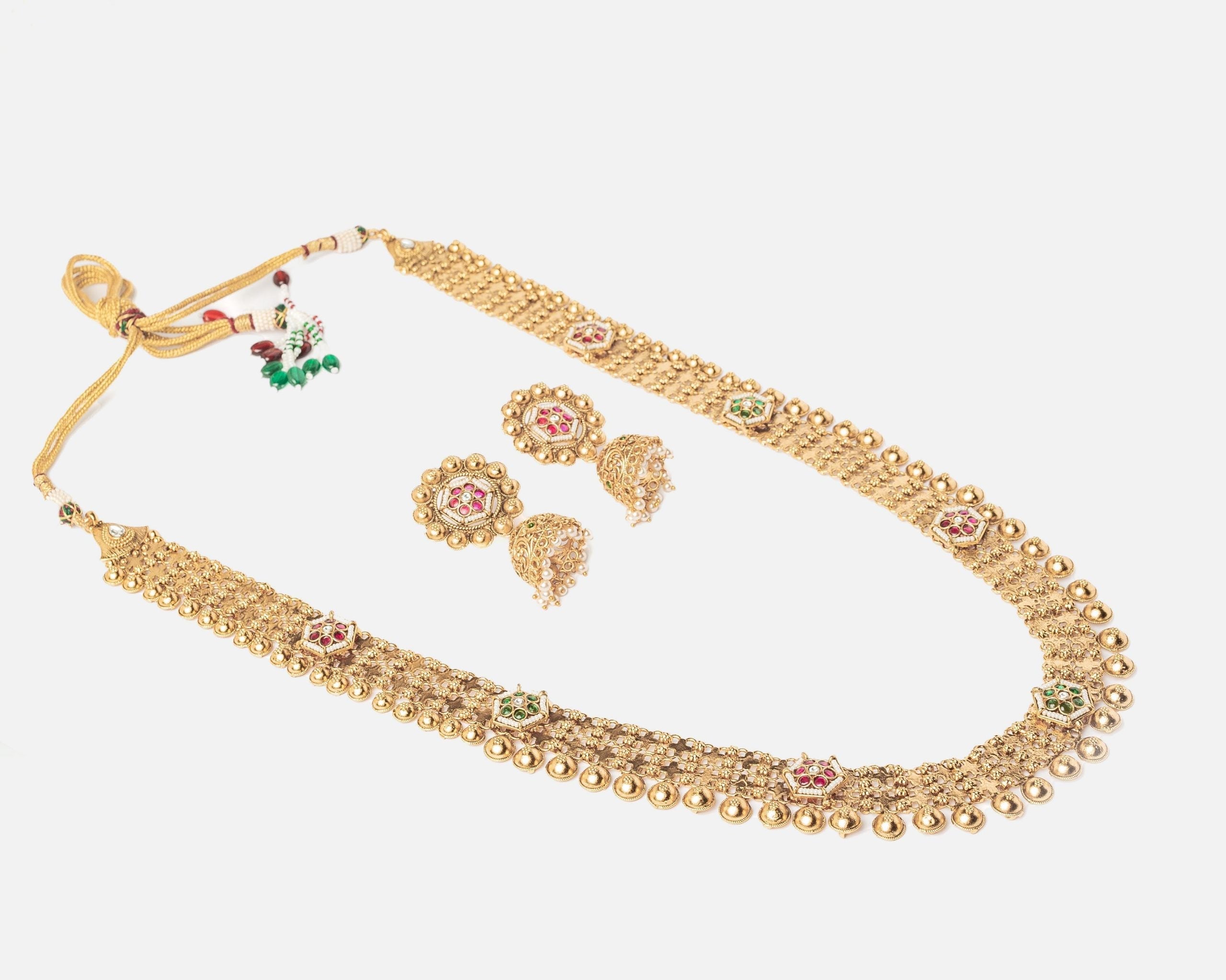 vivinia BY VIDHI MEHRA ISMAARH 2.0 Gold Plated Long Necklace Set with Pair of Earrings