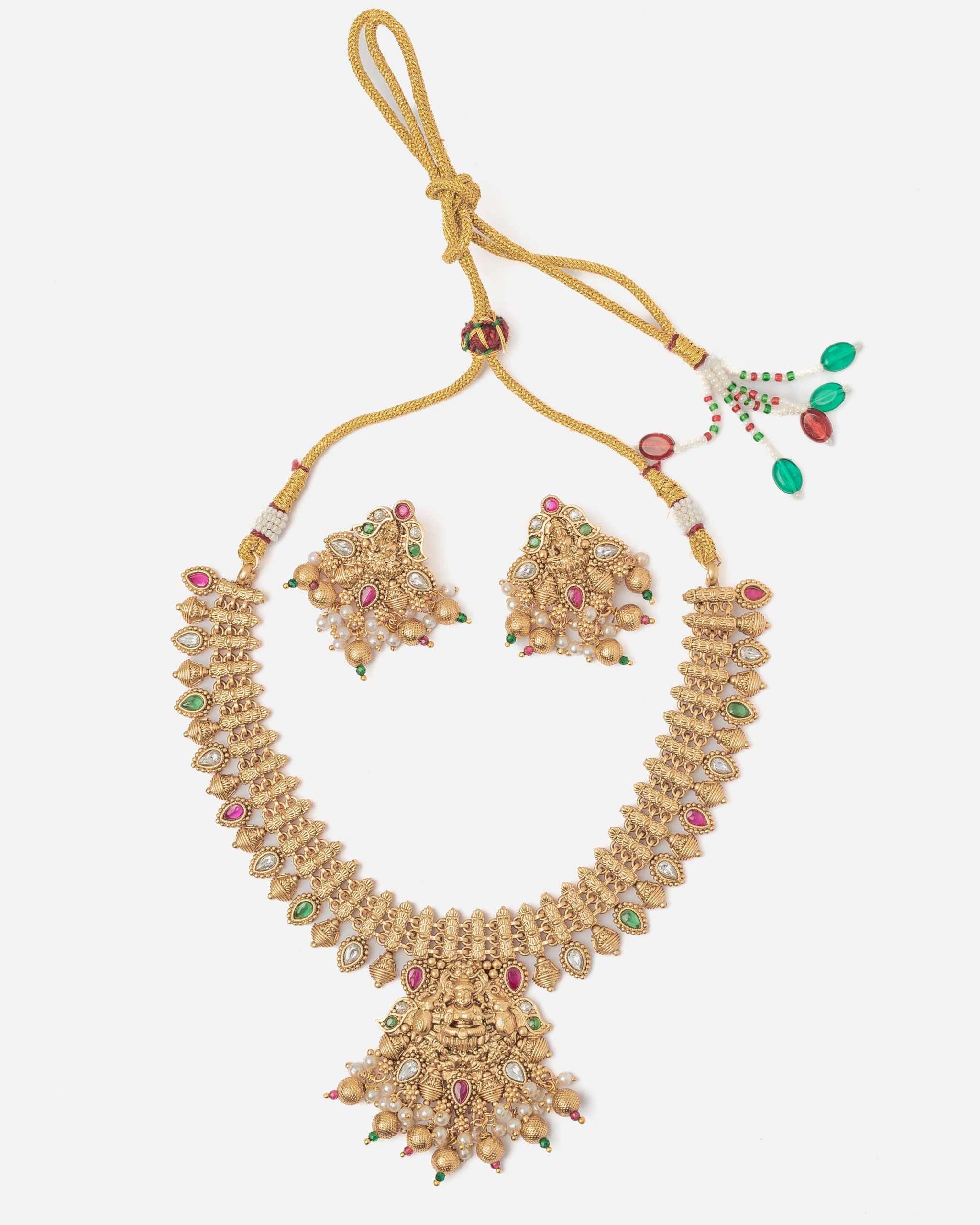 vivinia BY VIDHI MEHRA ISMAARH 2.0 Gold Plated Short Necklace Set with Pair of Earrings