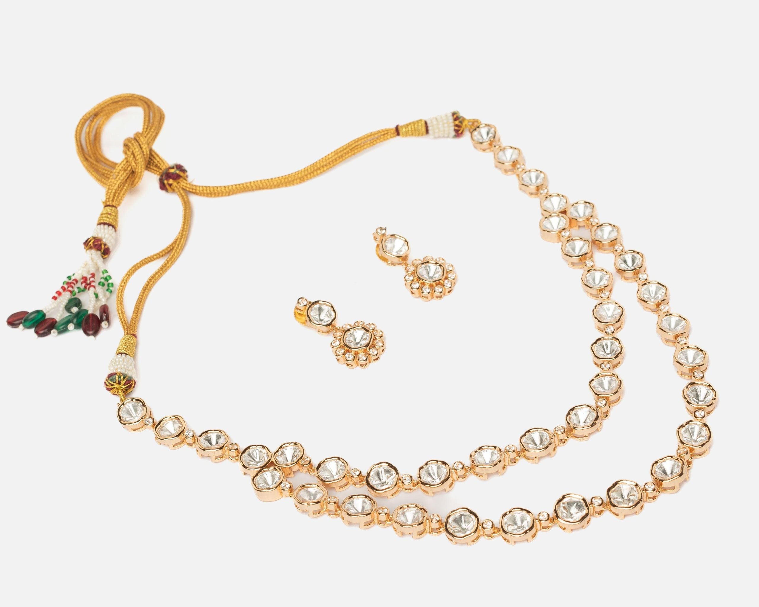 vivinia BY VIDHI MEHRA ISMAARH 2.0 Gold Plated Diamond Short Necklace Set with Pair of Earrings