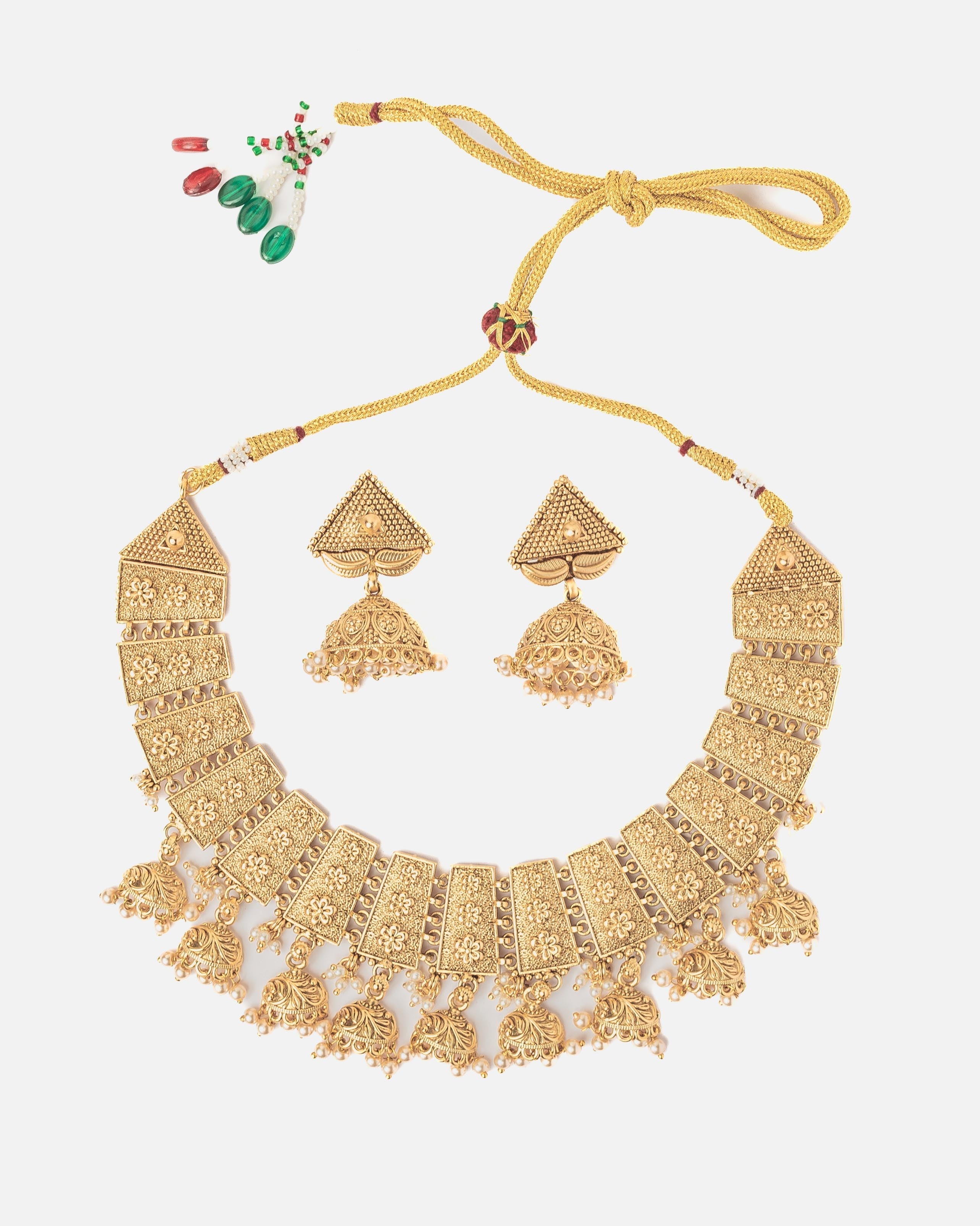 vivinia BY VIDHI MEHRA ISMAARH 2.0 Gold Plated Short Necklace Set with Pair of Earrings