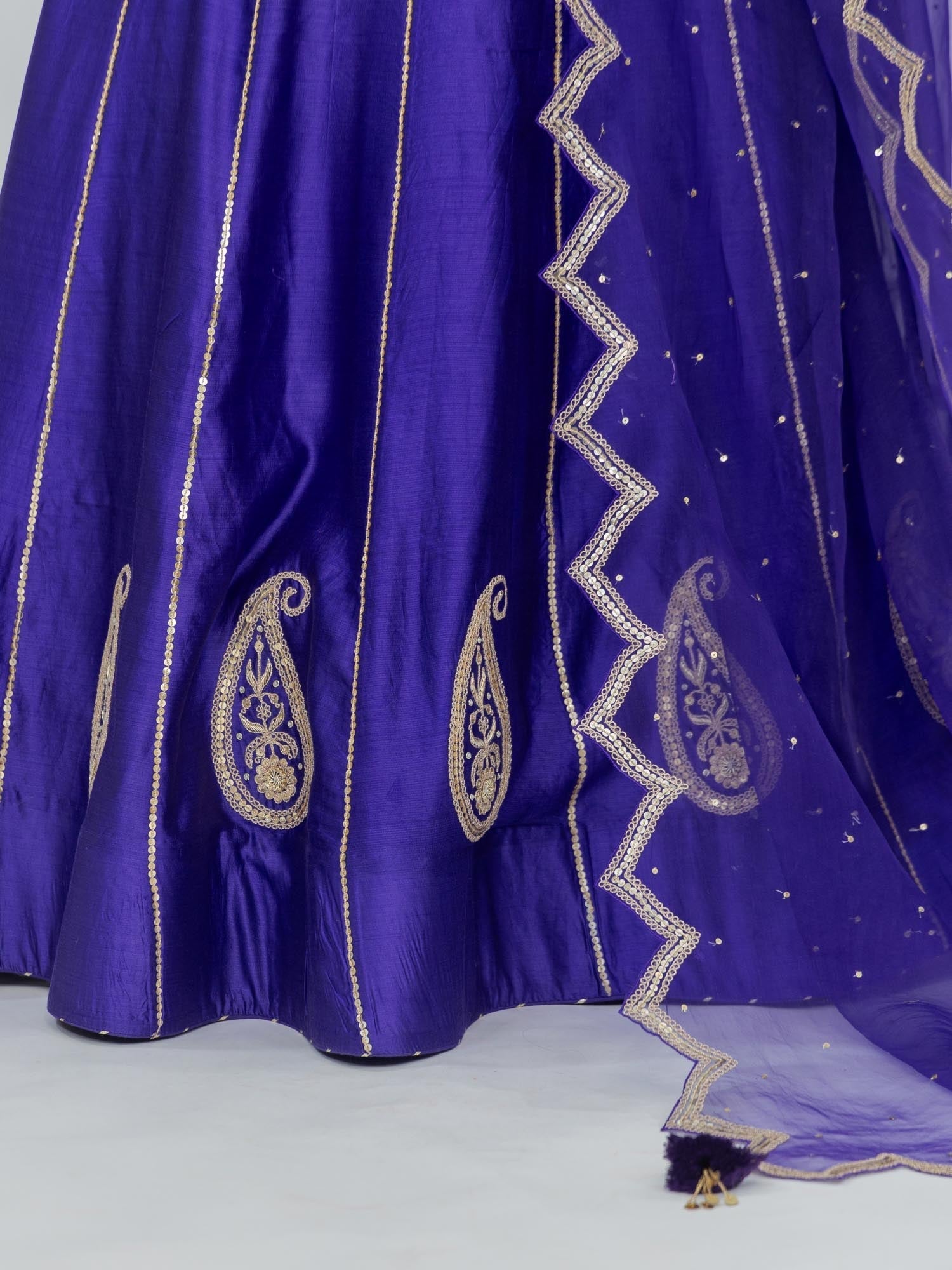 Pure Chiniya Silk Lehenga Choli with Organza Dupatta