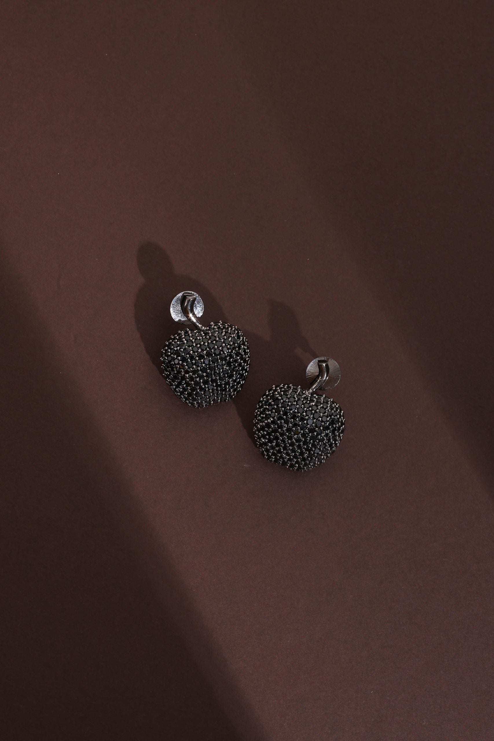 Black Zirconia Stud Earrings