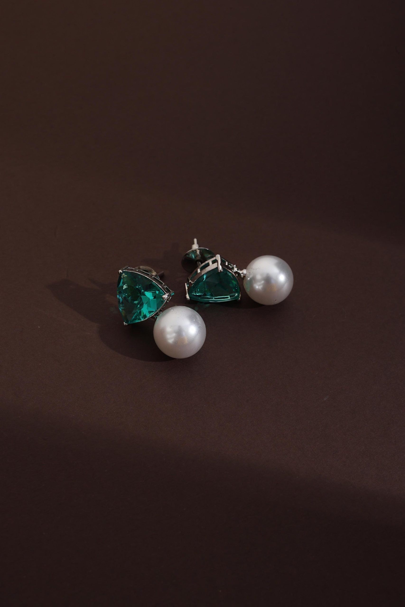 Green Zirconia Stud Earrings