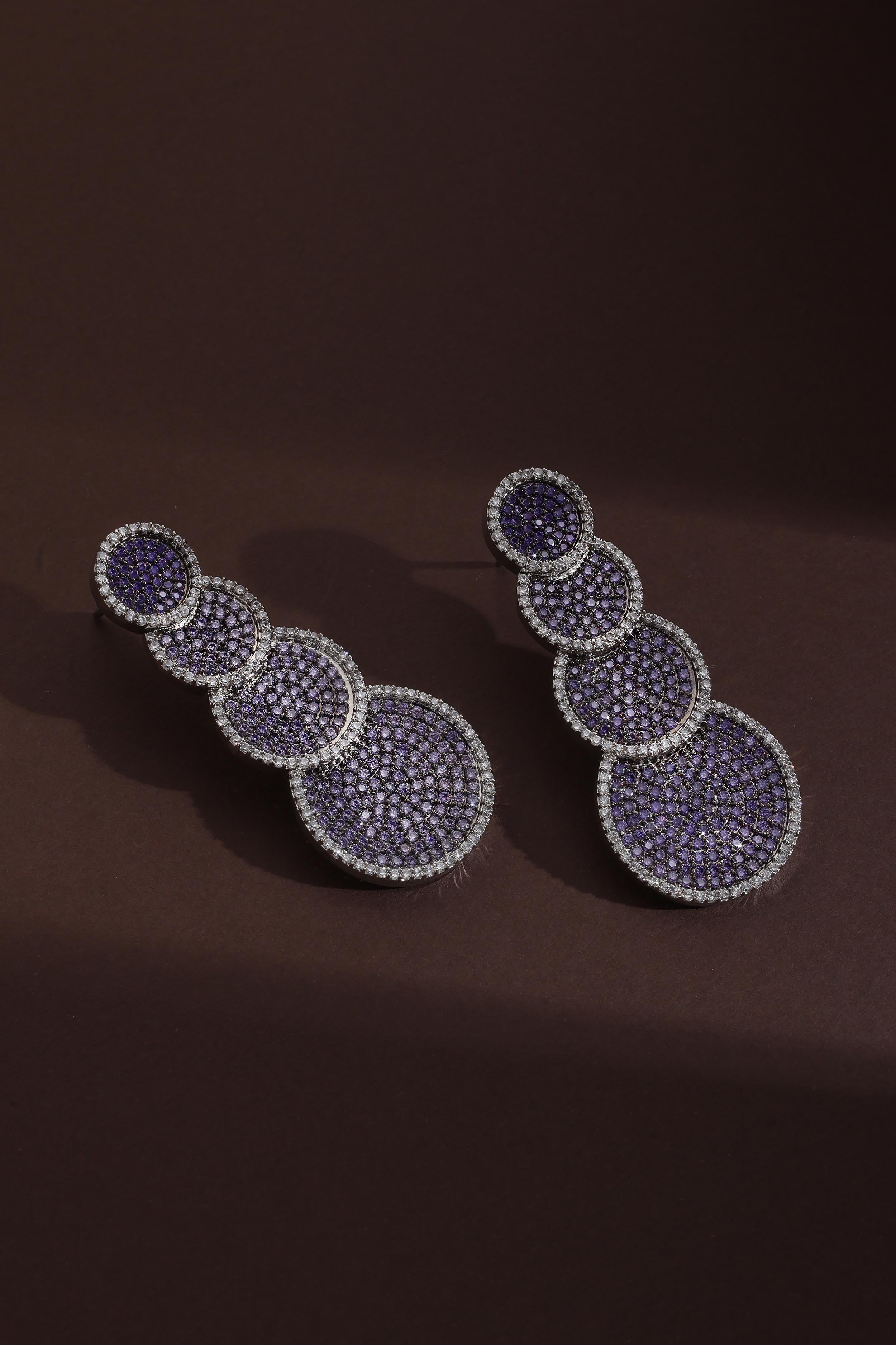 Lavender Zirconia Dangler Earrings