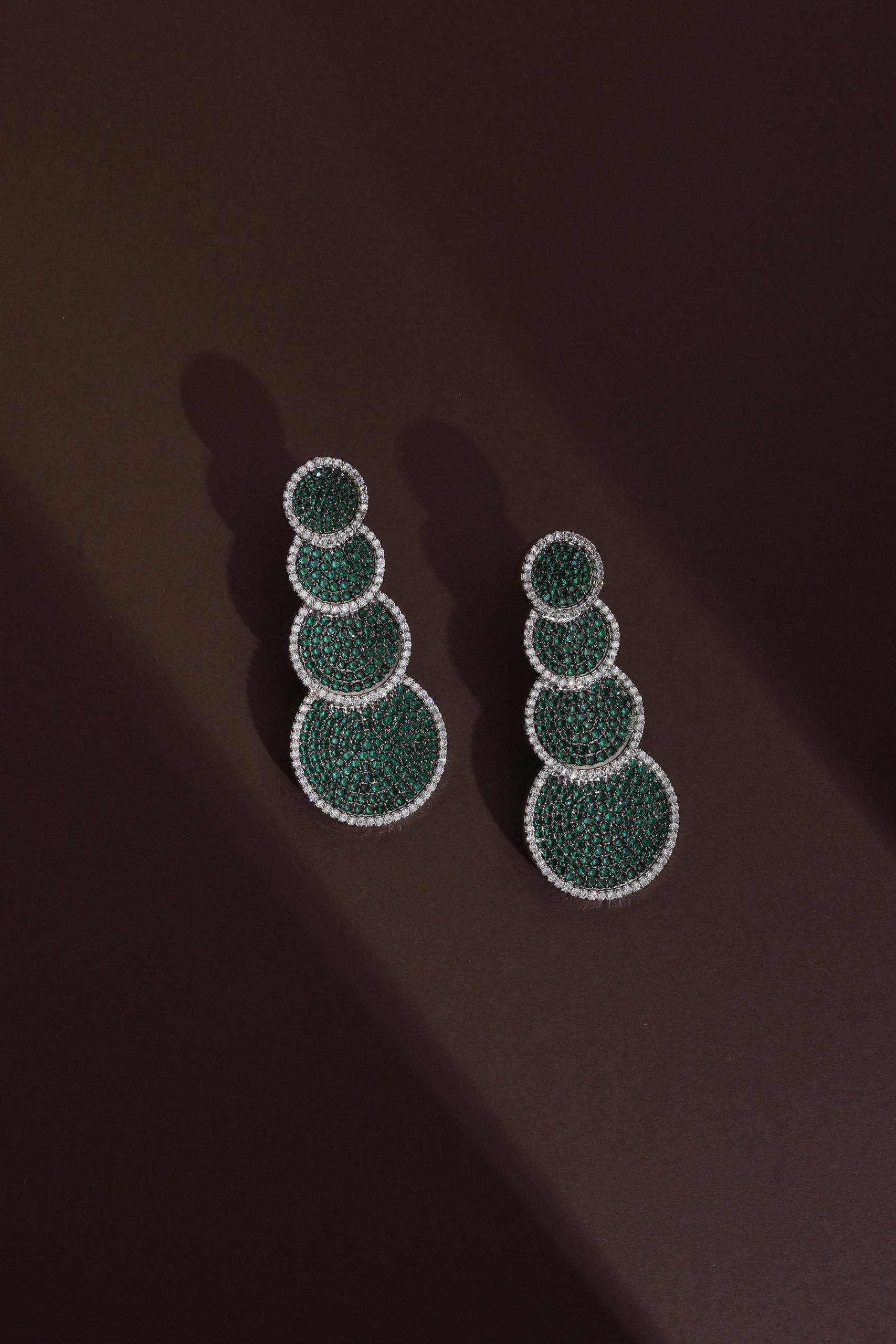 Green Zirconia Dangler Earrings