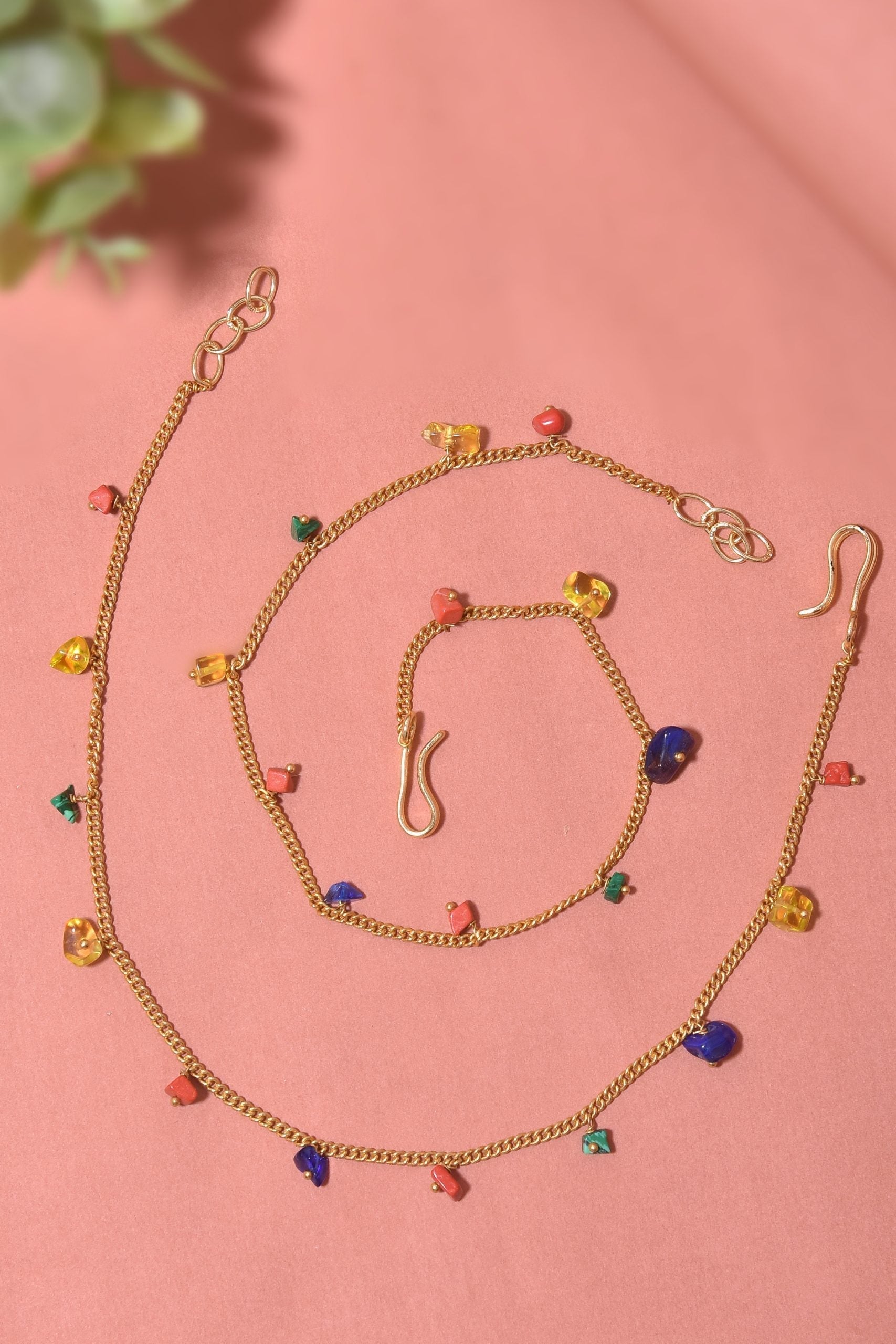 Multicolour Gold Tone Anklets