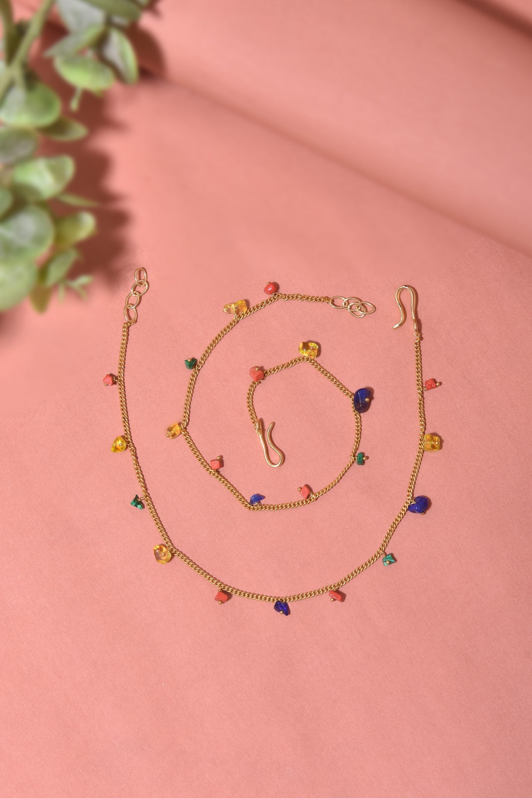 Multicolour Gold Tone Anklets