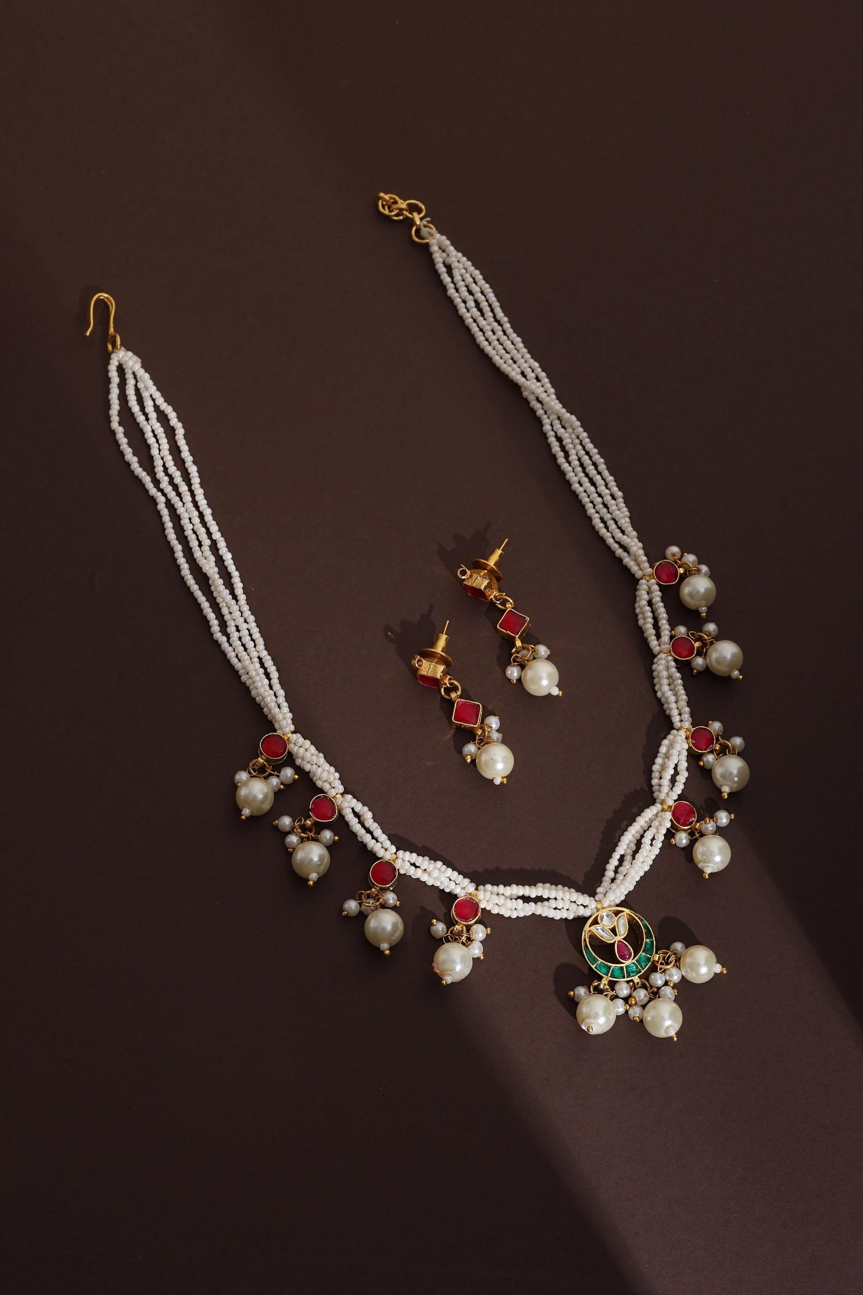 Multicolour Kundan Necklace Set