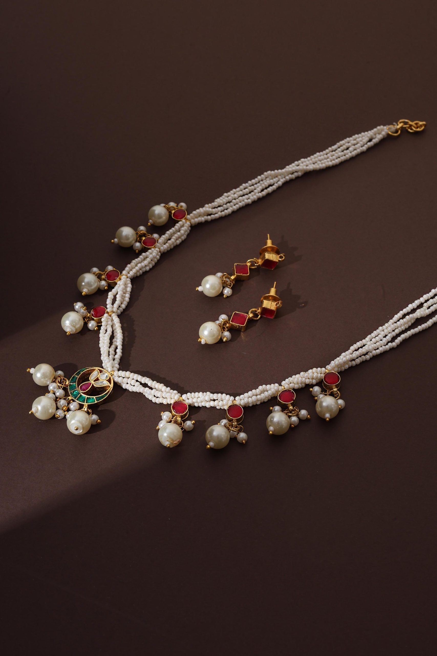 Multicolour Kundan Necklace Set