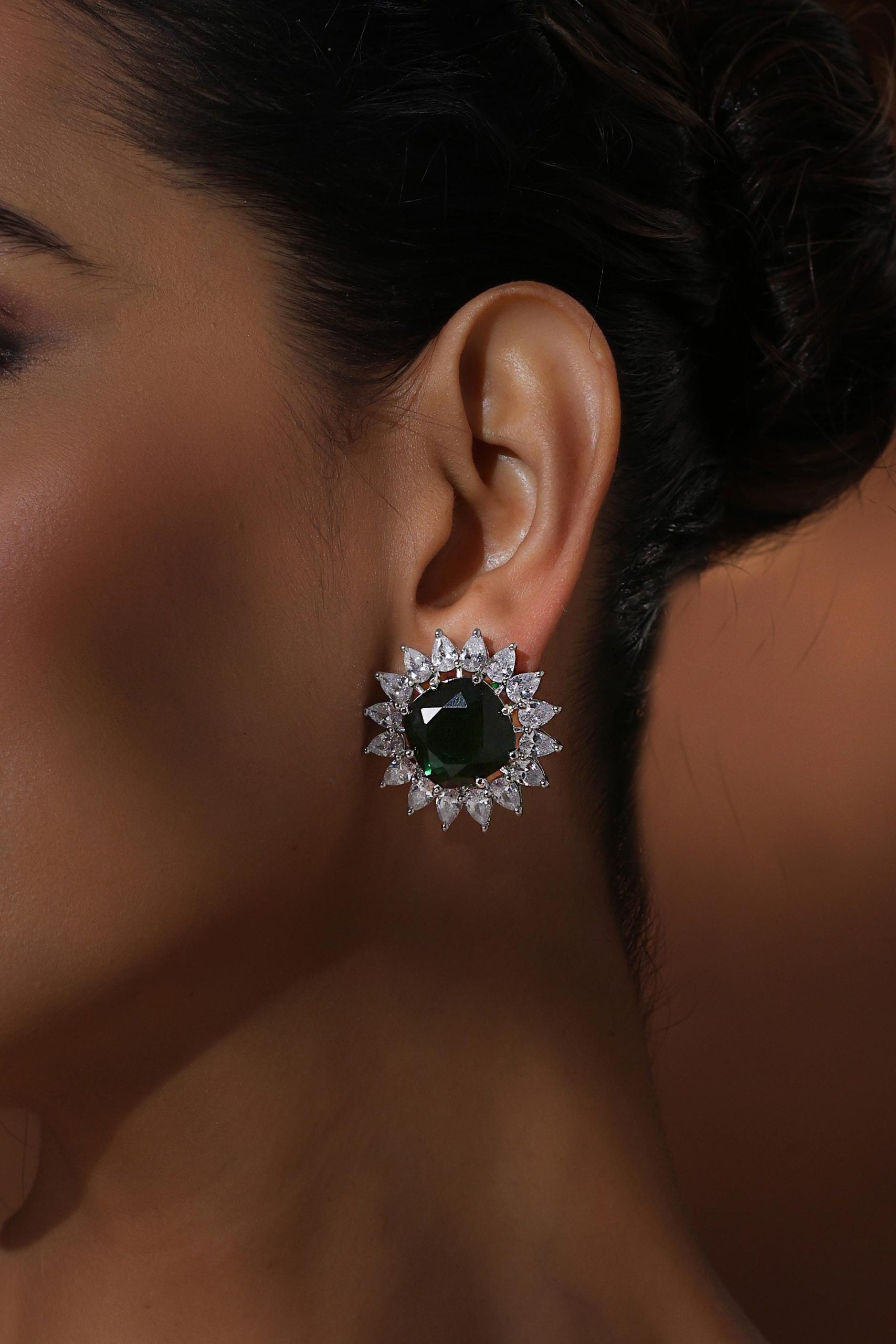 Green Emerald Studs