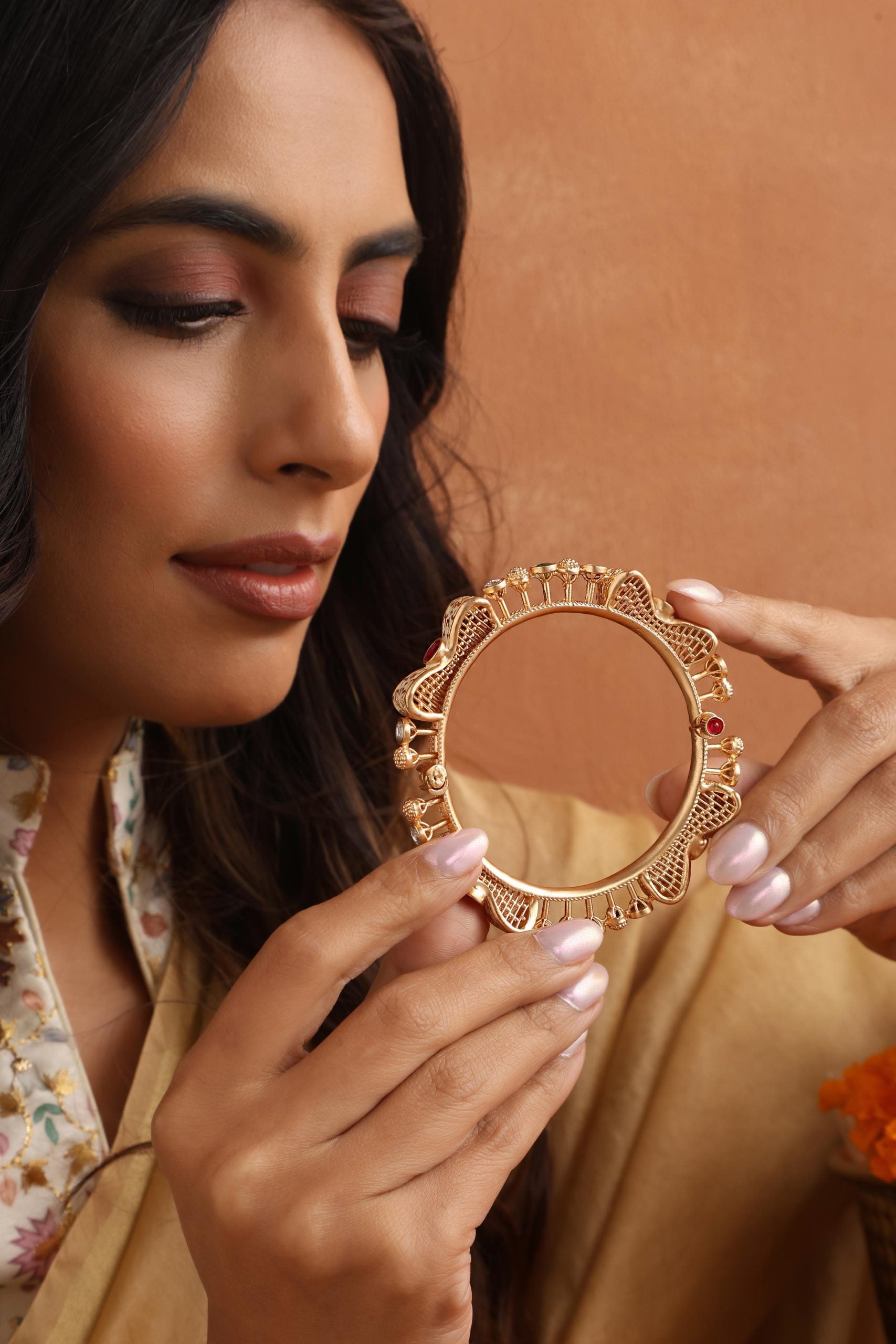 Multicolour Gold Tone Bangle