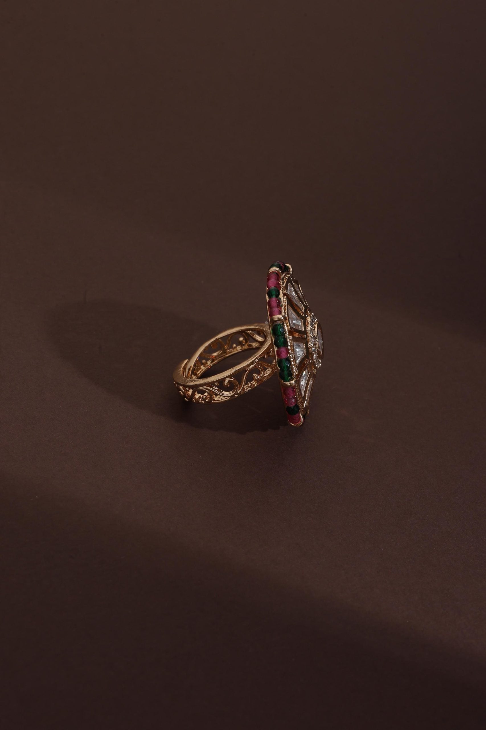 Multicolour Polki Ring