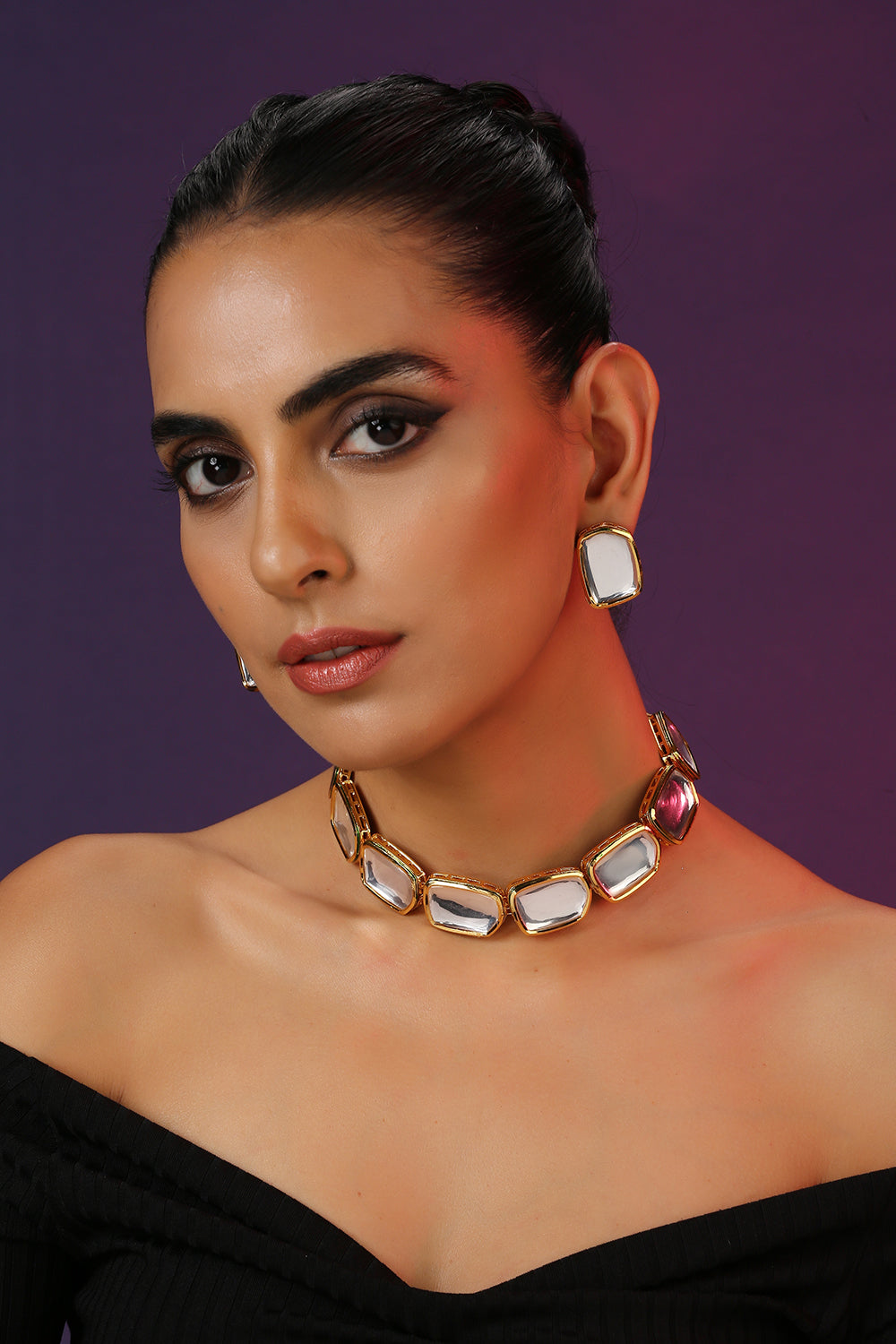 Gold Tone Kundan Choker Set