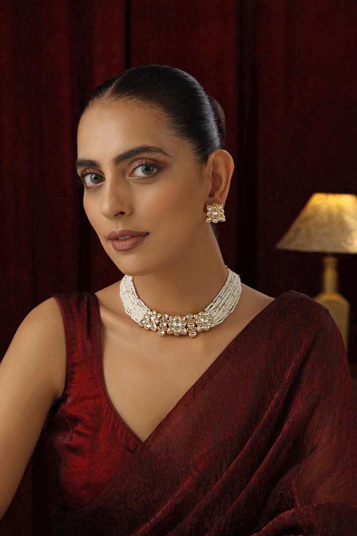 White Kundan Choker Set