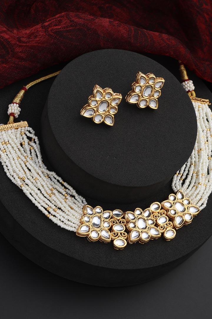 White Kundan Choker Set