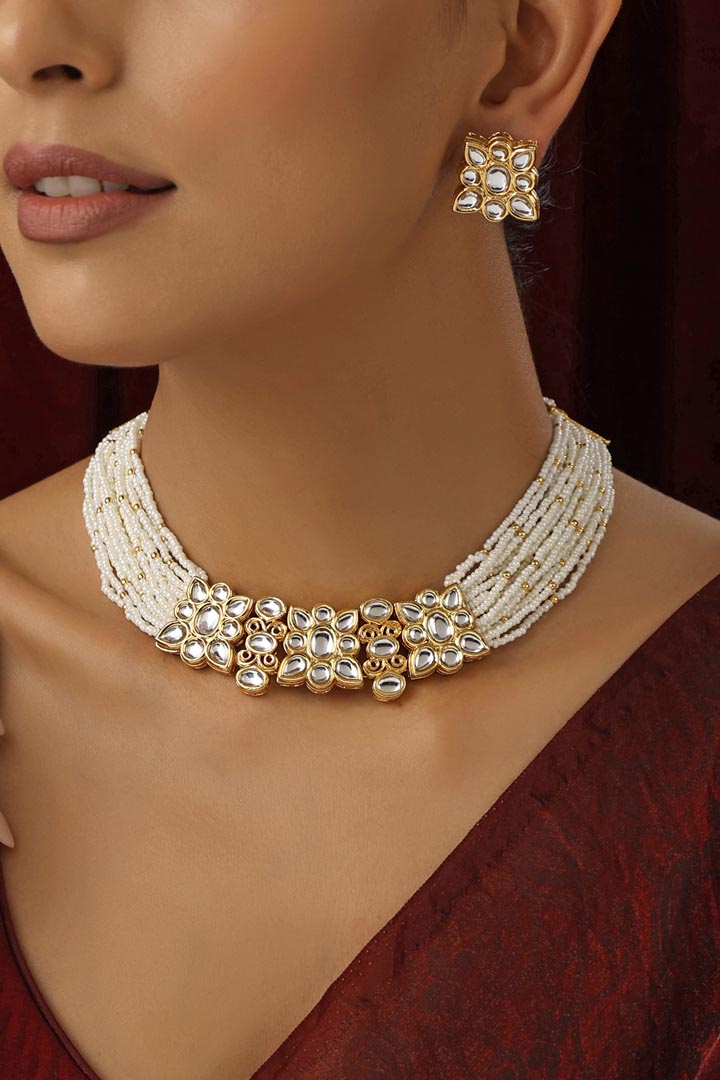 White Kundan Choker Set