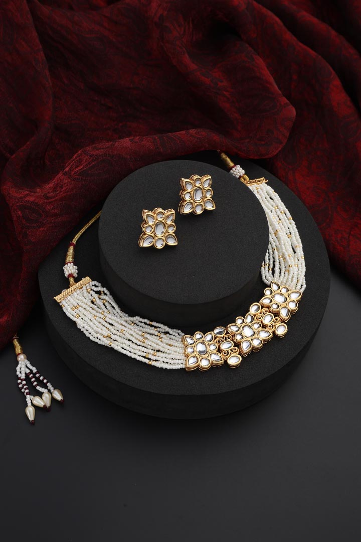 White Kundan Choker Set