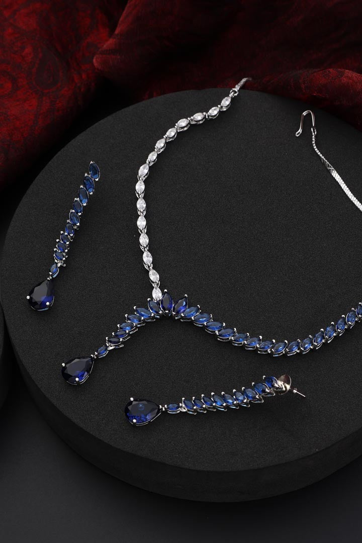 Blue Zirconia Necklace Set