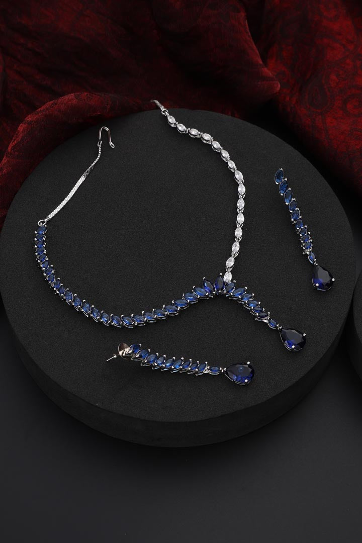 Blue Zirconia Necklace Set