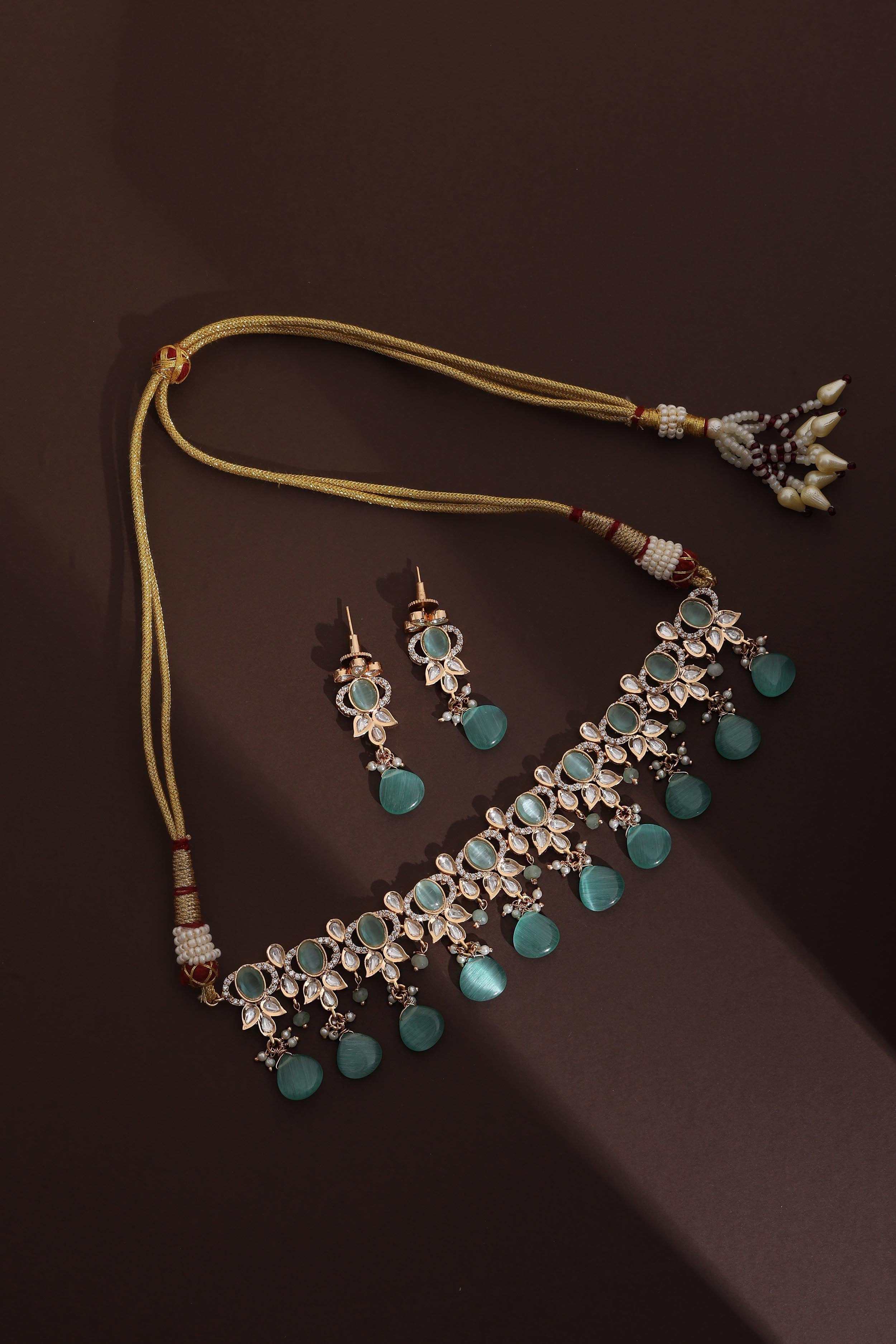 Mint Polki Necklace Set