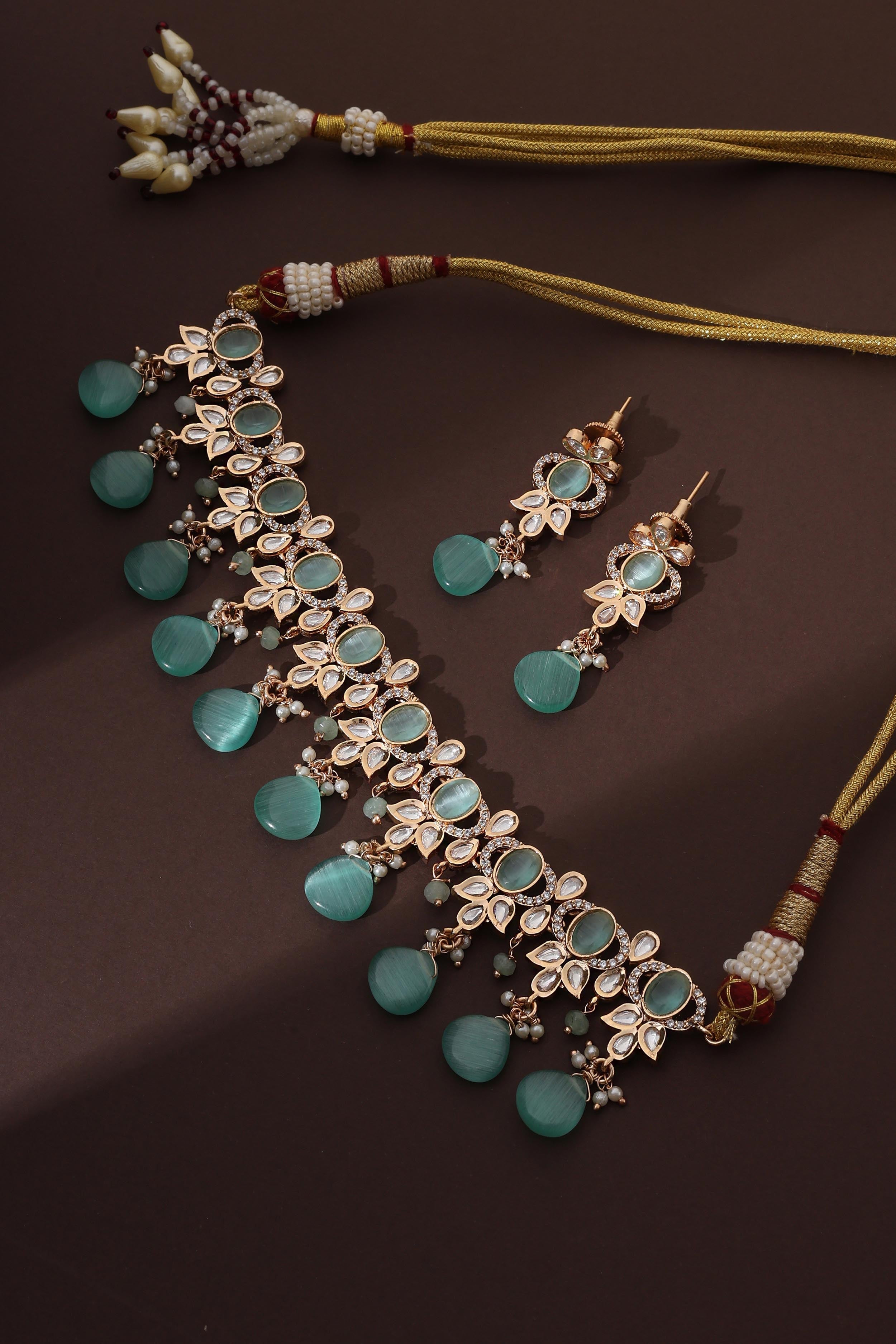 Mint Polki Necklace Set