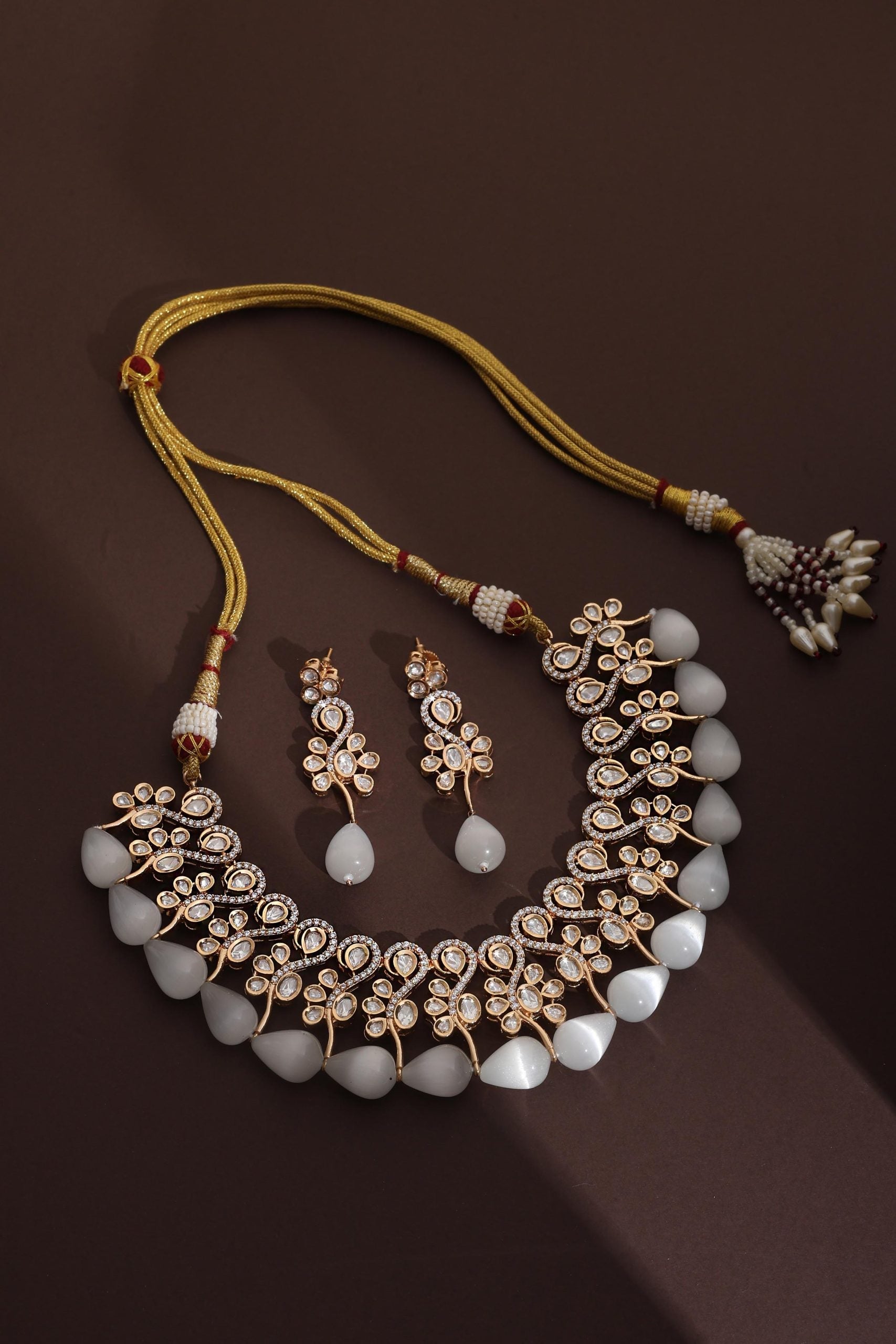 Rose Gold Polki Necklace Set