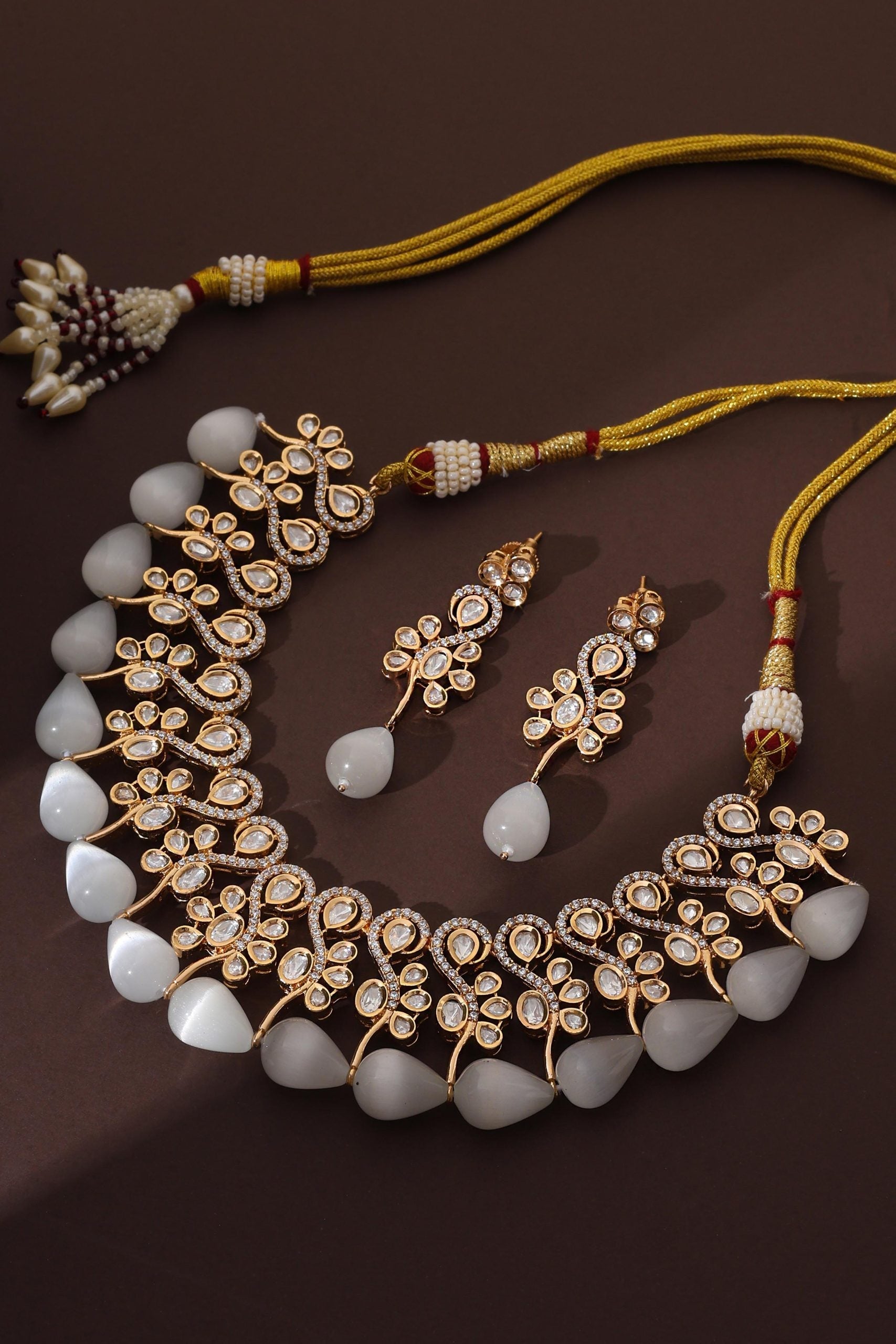 Rose Gold Polki Necklace Set