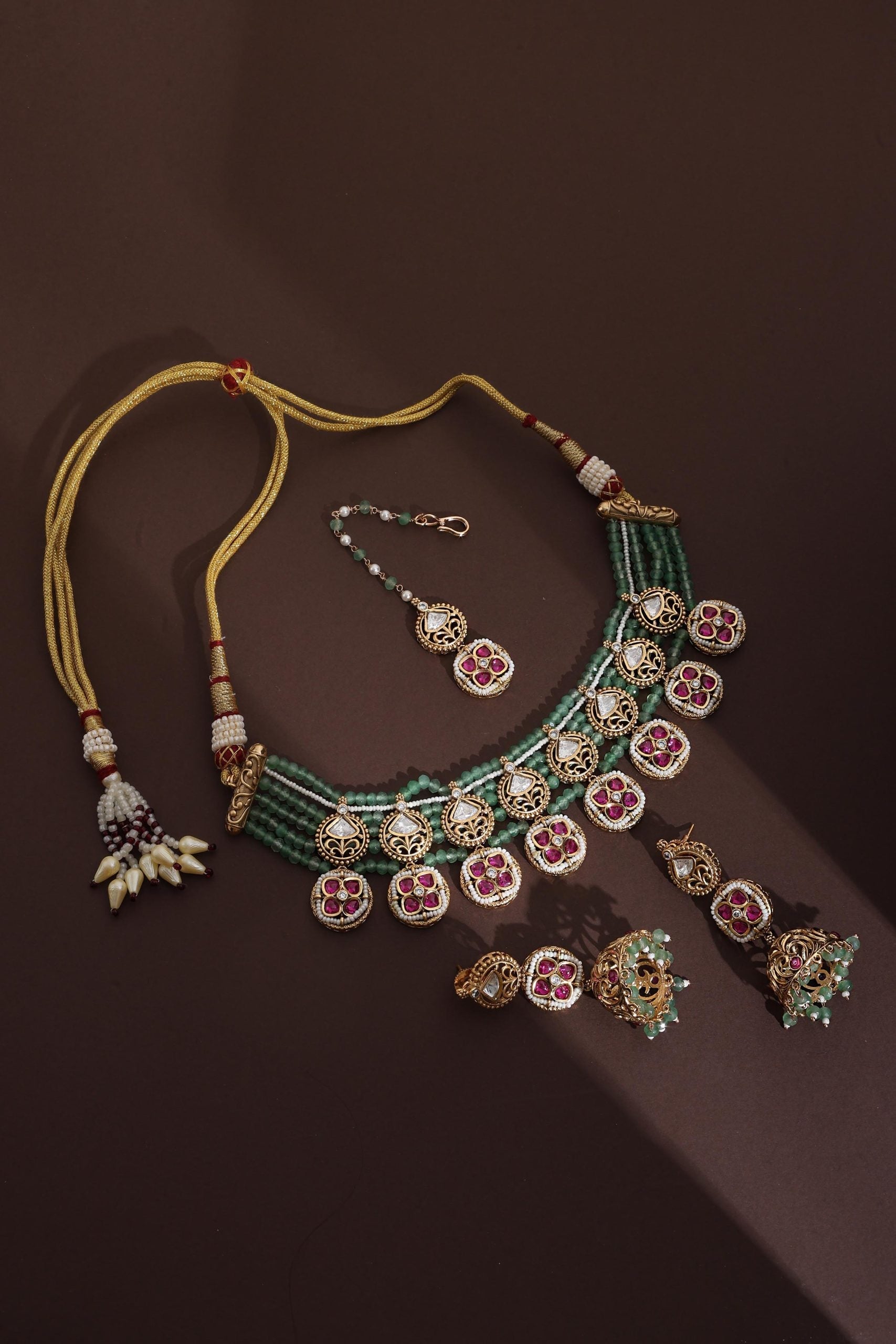 Mint Polki Necklace Set