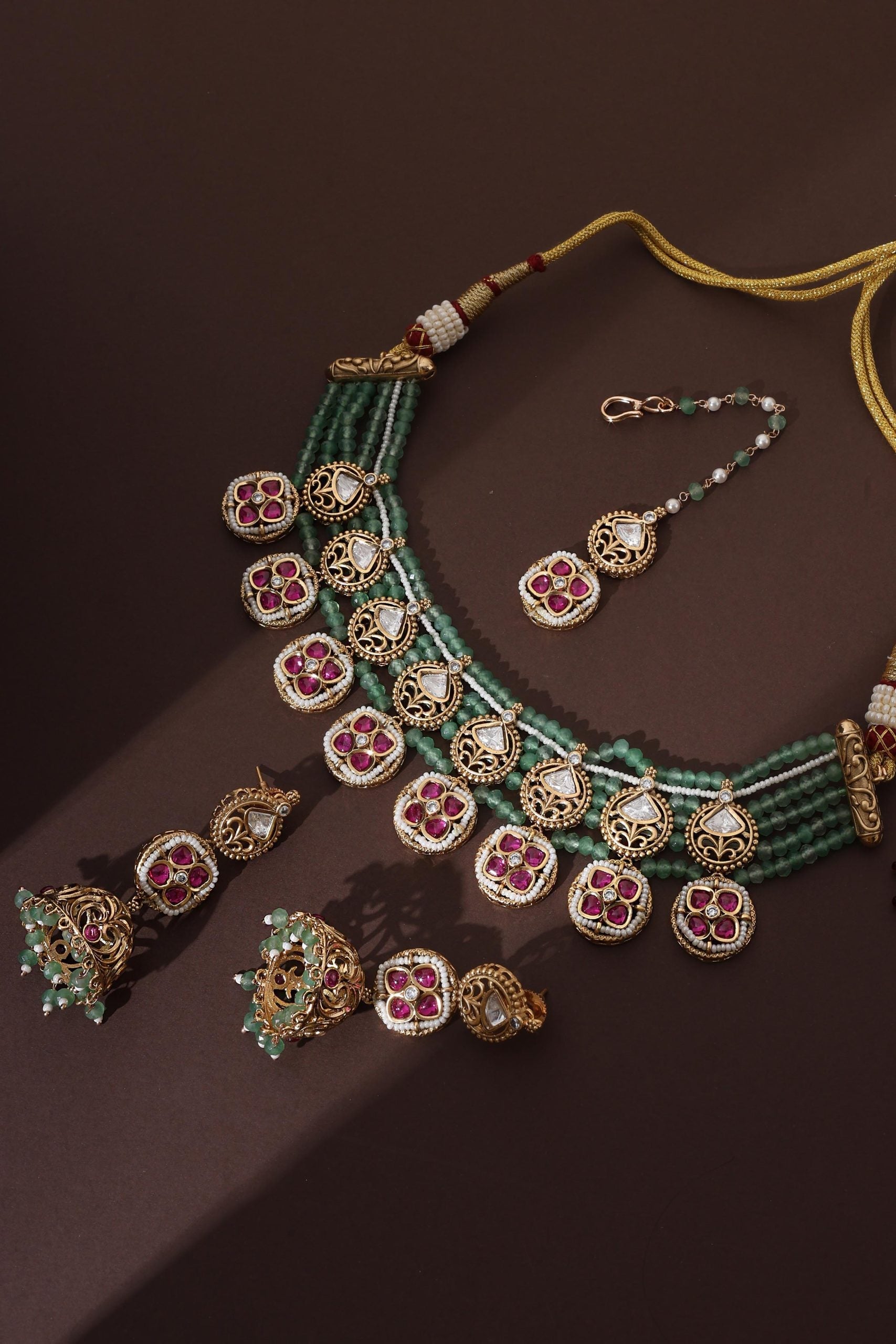 Mint Polki Necklace Set