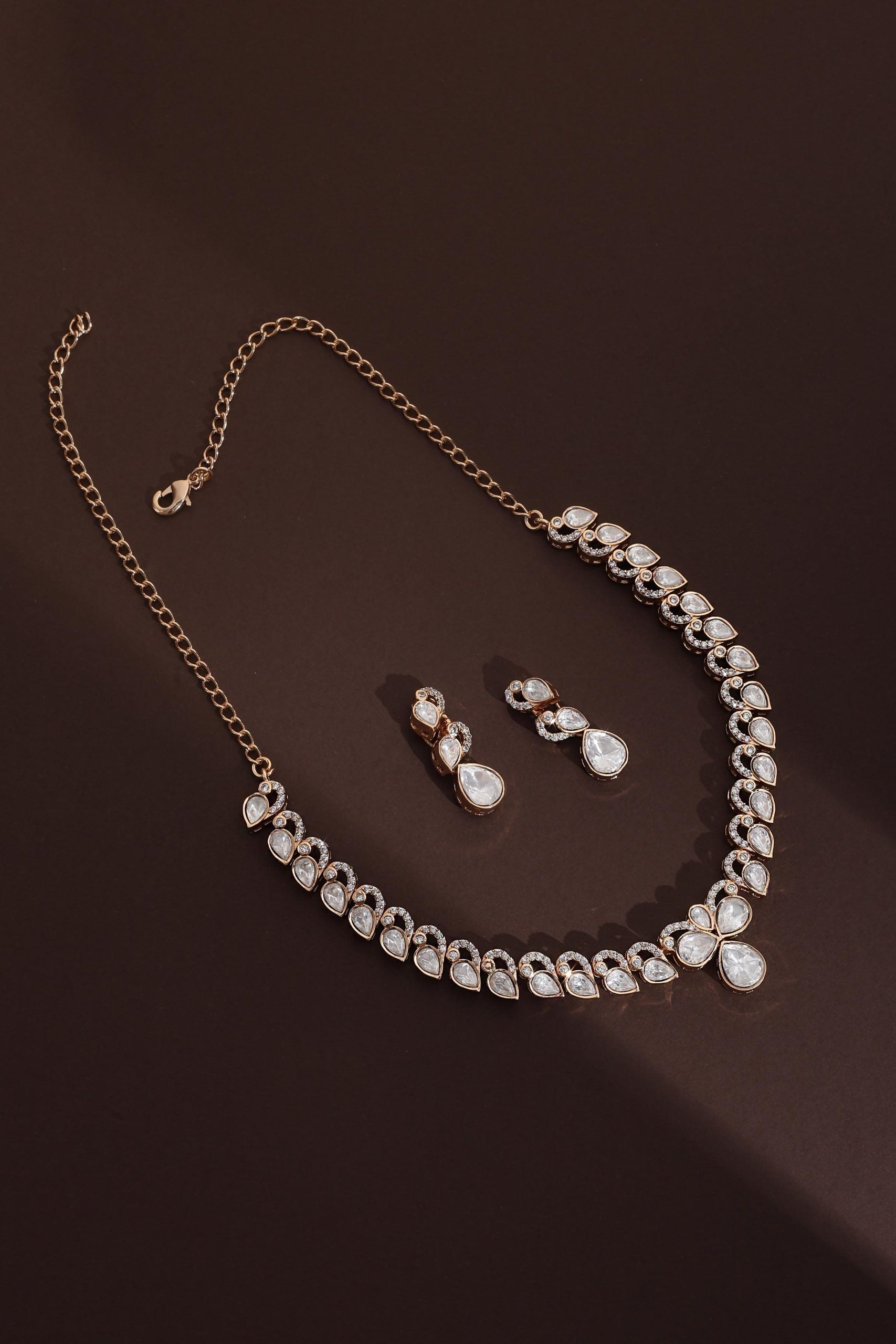 Rose Gold Polki Necklace Set