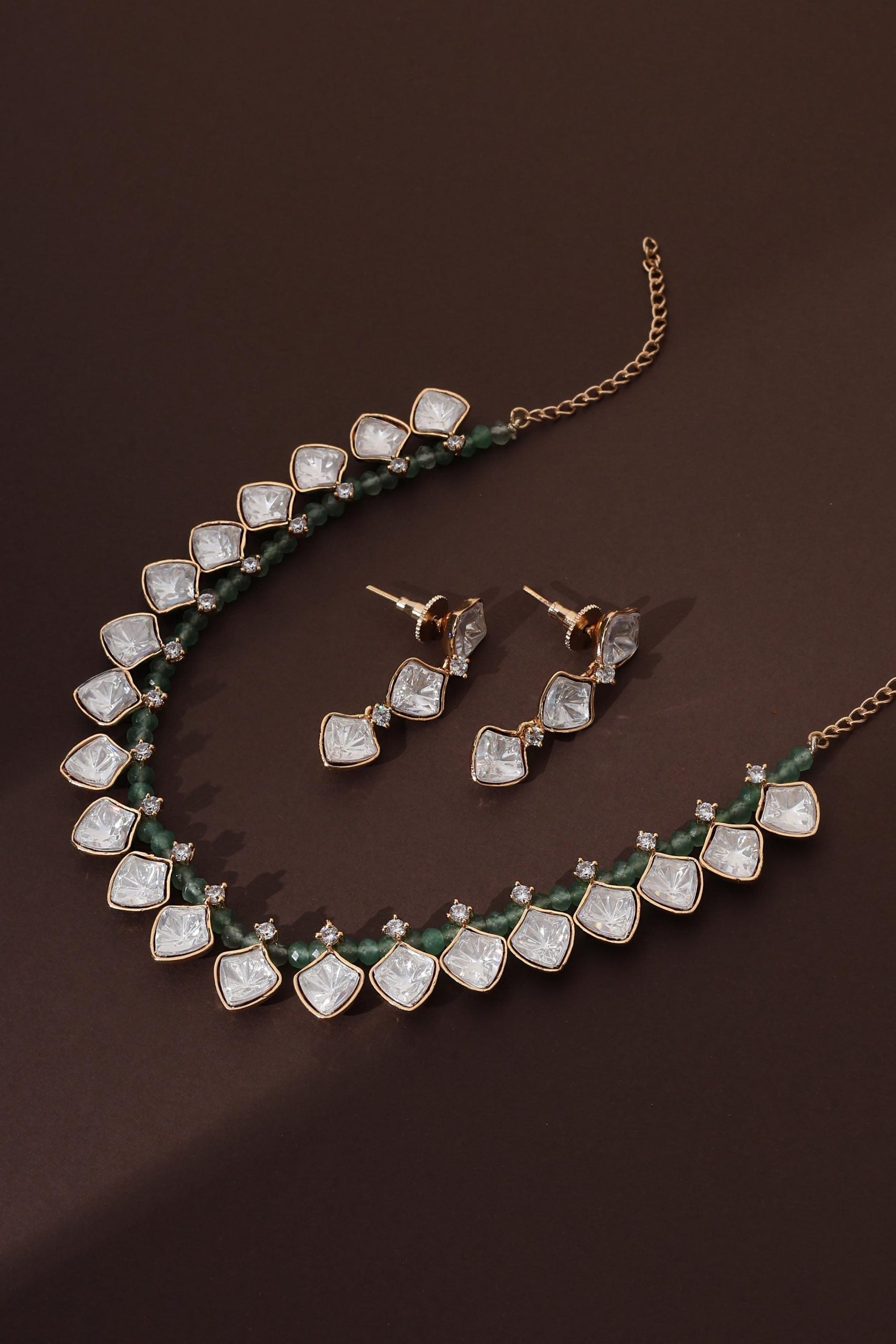 Mint Polki Necklace Set