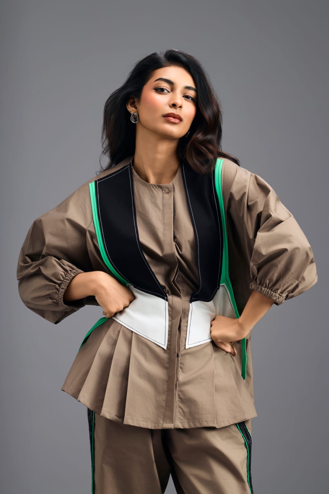 MUD COLOURBLOCK GEOMETRIC PANELLED PANTS