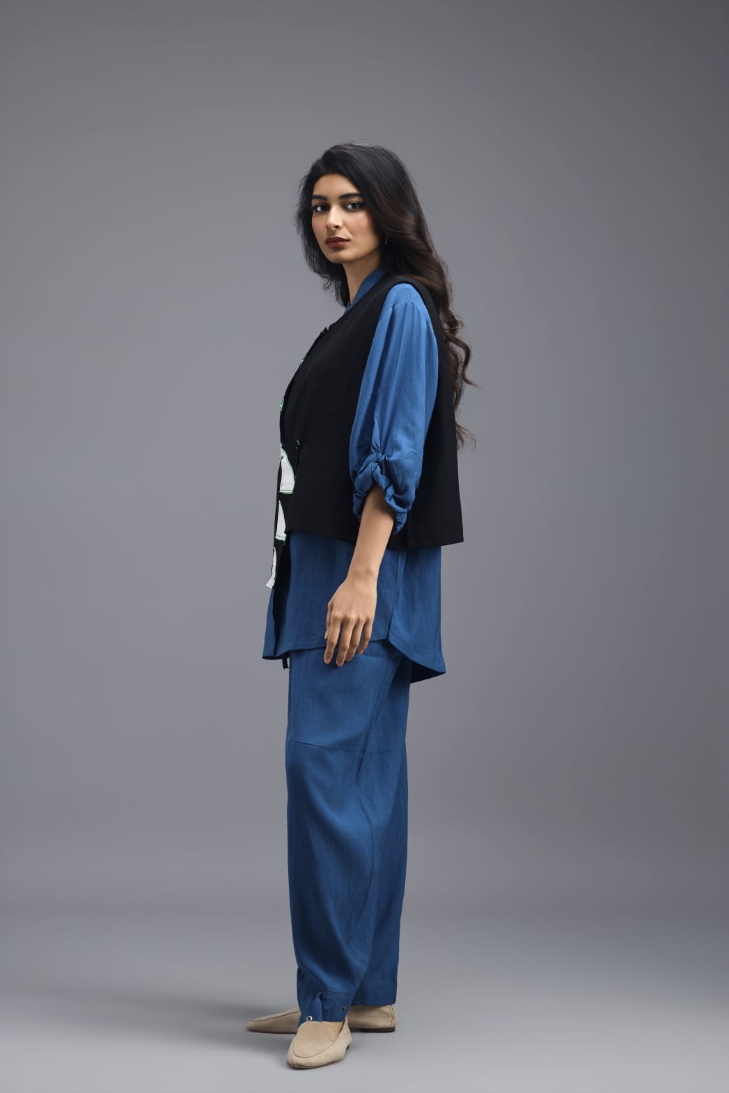 BLUE LINEN PANTS