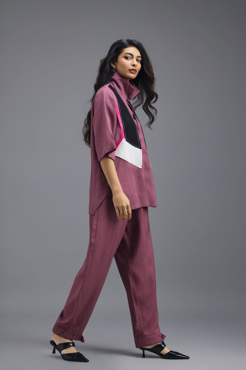PINK TAILORED LINEN PANTS