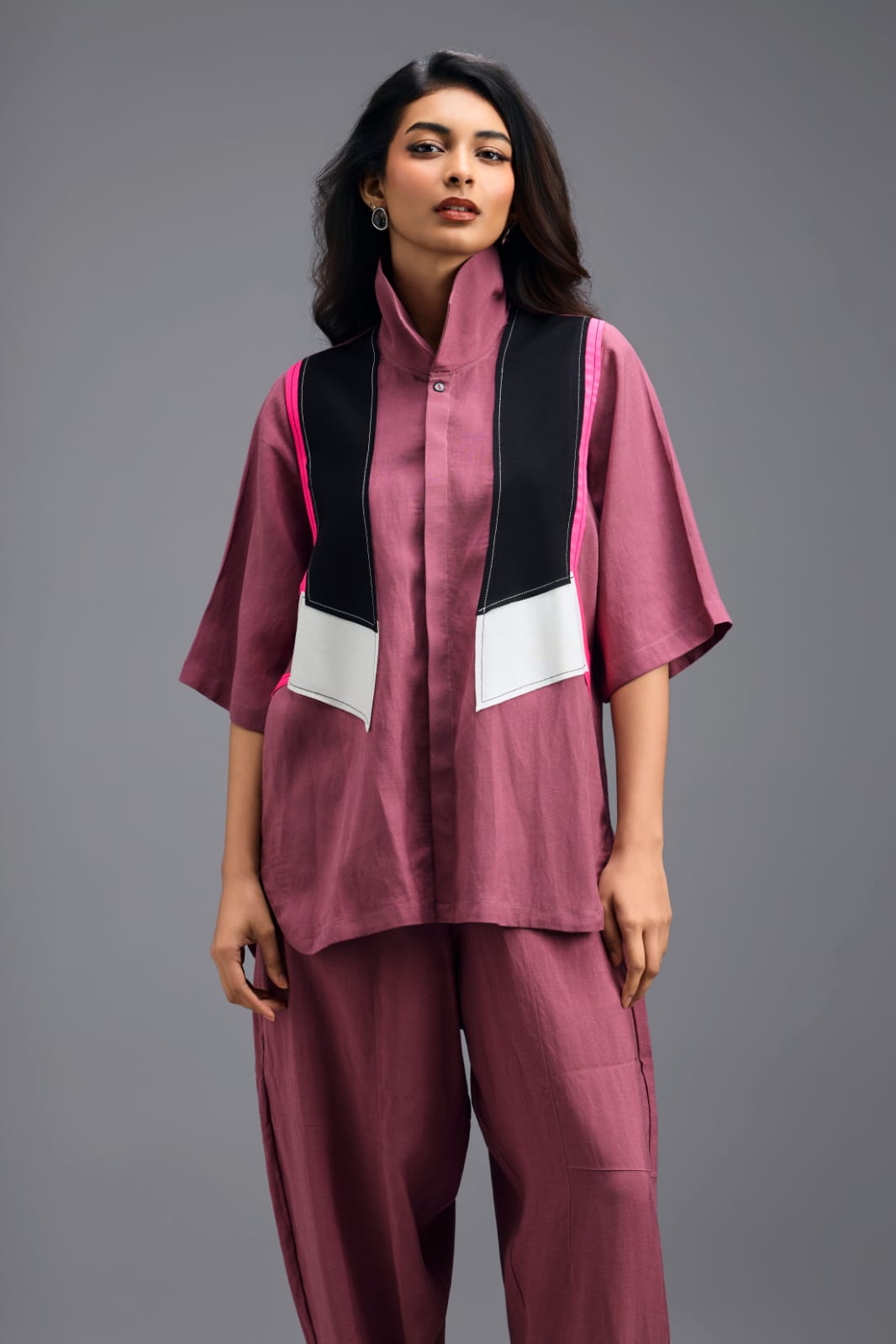 PINK TAILORED LINEN PANTS