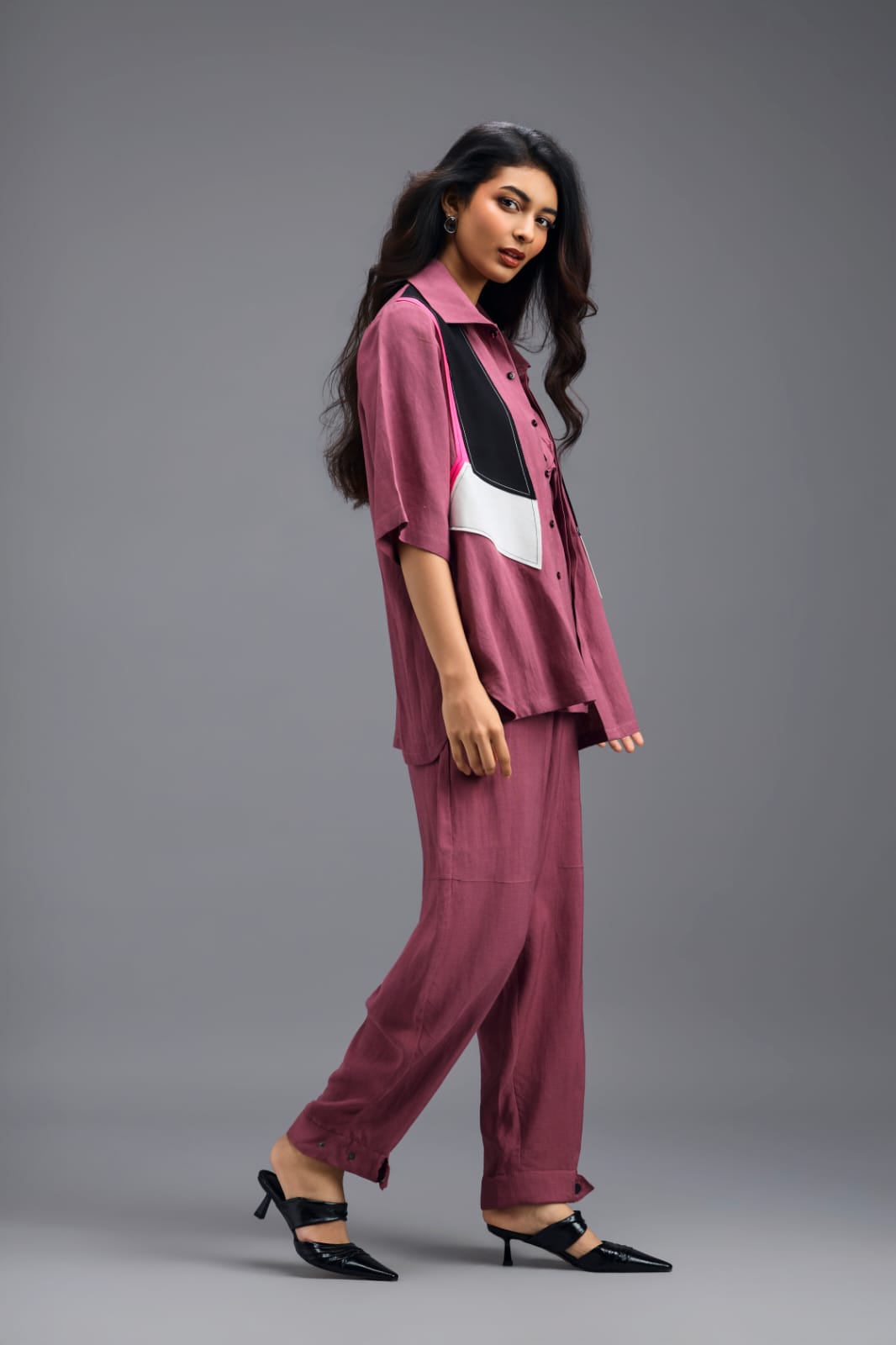 PINK TAILORED LINEN PANTS