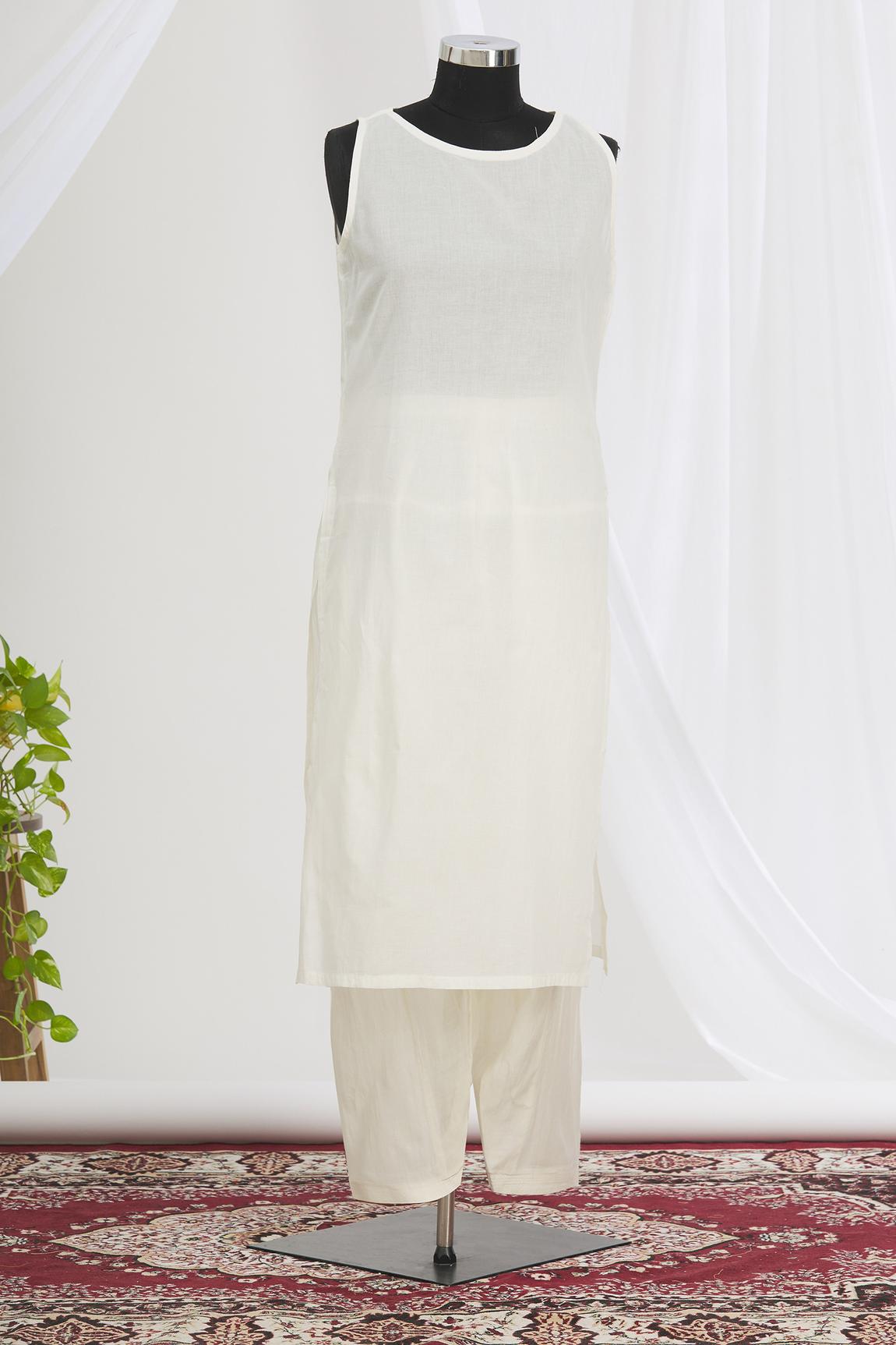 White Embroidered Kurta Set