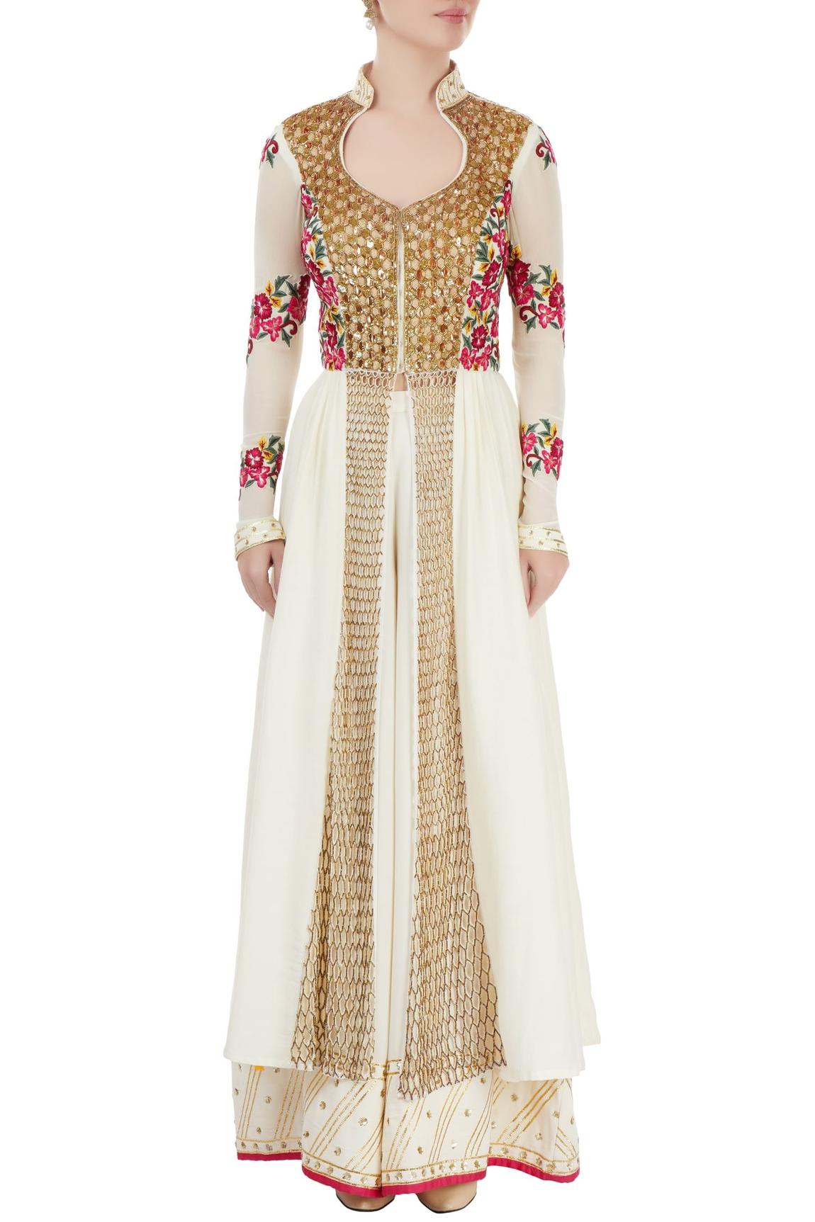 White Embroidered Palazzo Set