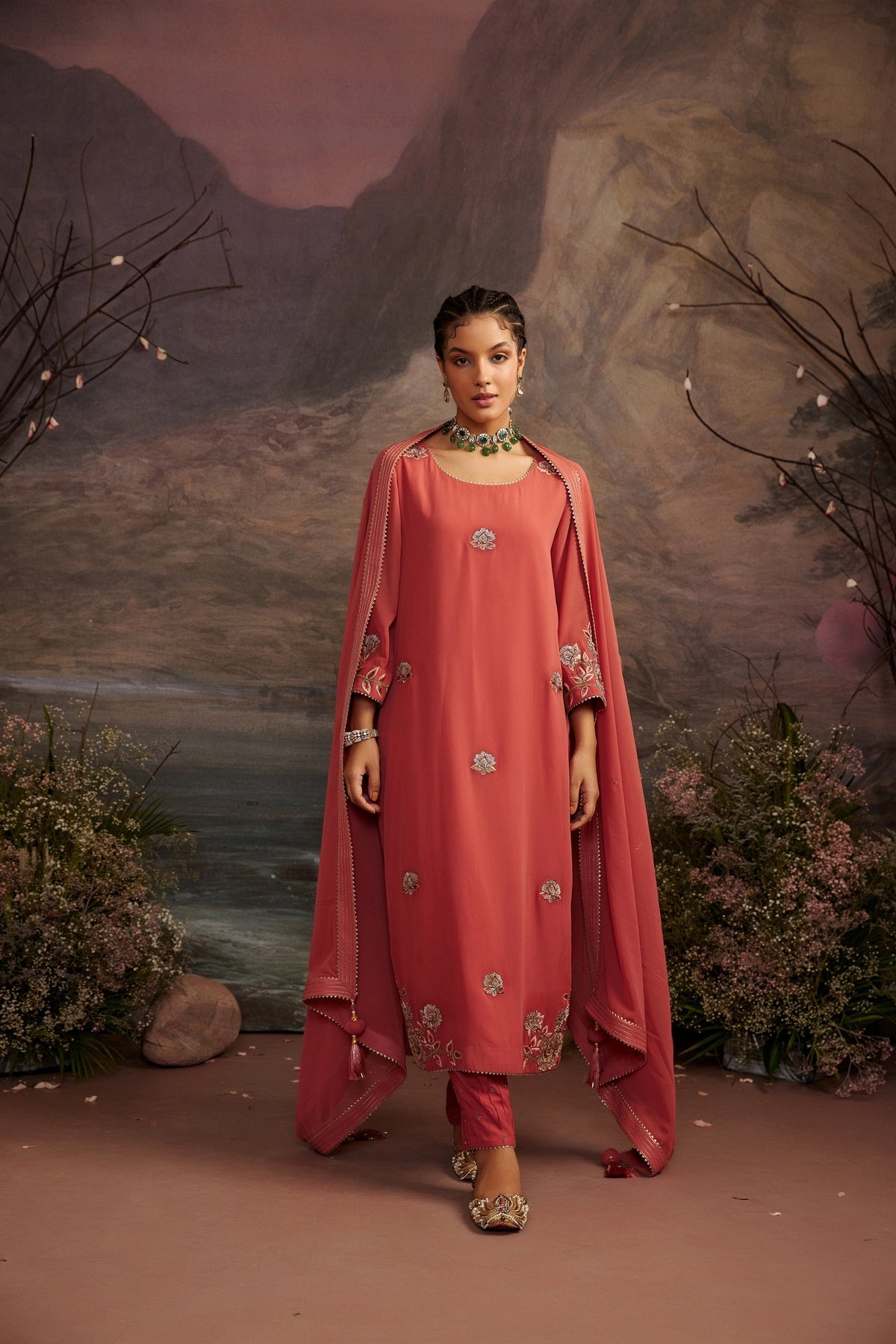 Gajari Straight Embroidered Kurta Set - Elegant Festive Occasion Wear