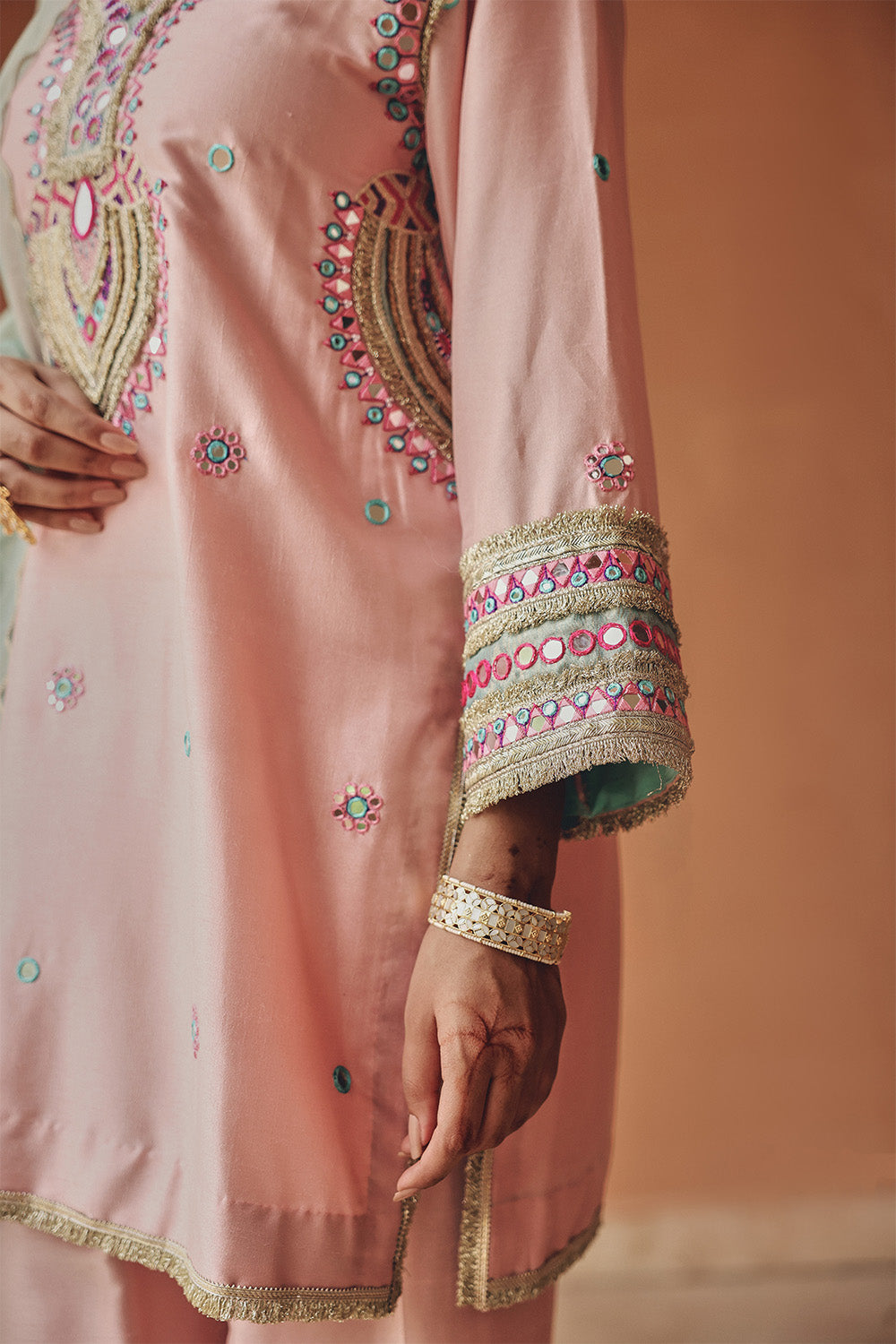 Blush Pink Sahar Salwar Set - Silk Blend Festive Kurta Set