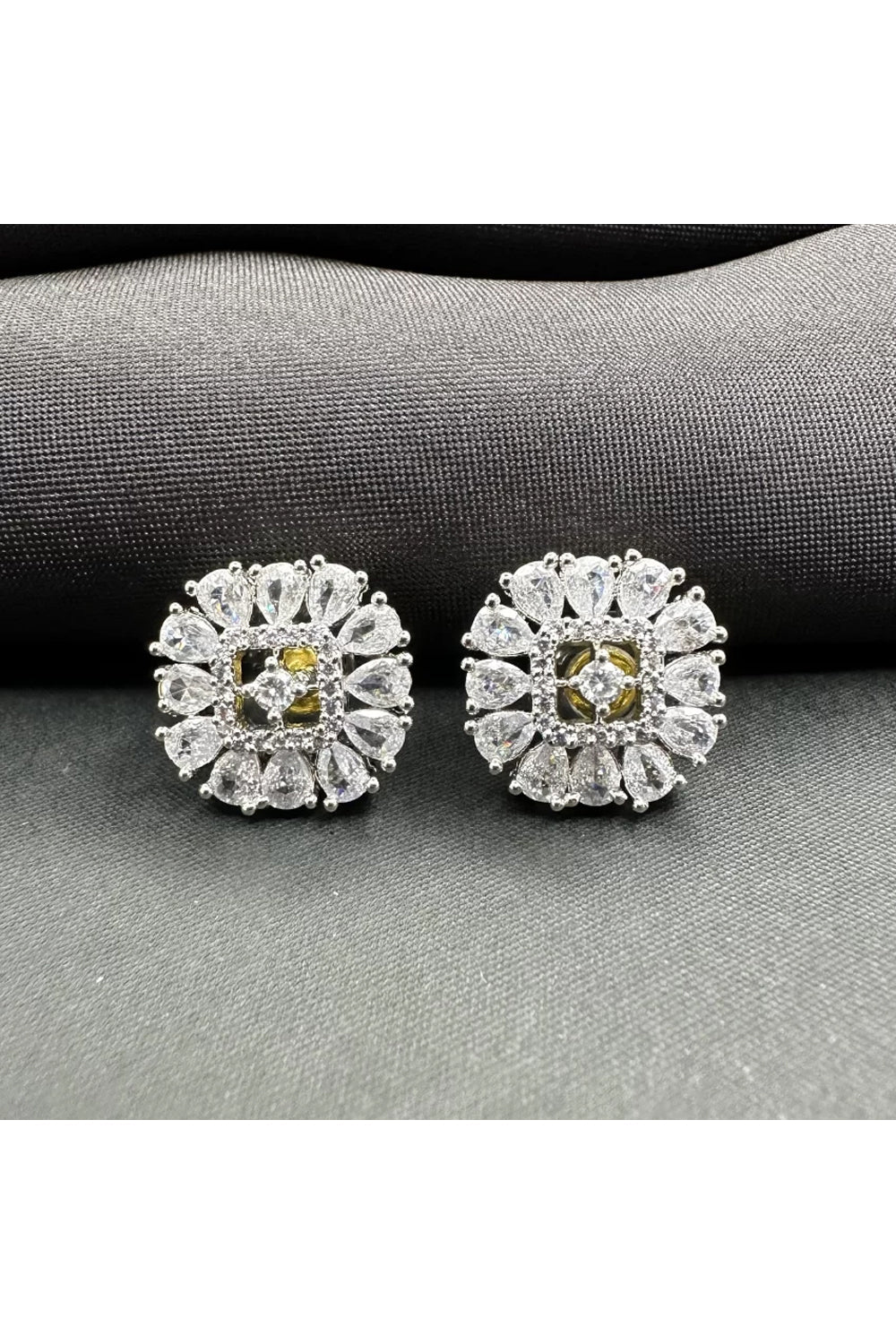 American Diamond Square Shape Stud Earrings - Auraya Fashion - Putstyle - #tag1# - #tag2# - #tag3# - #tag3#