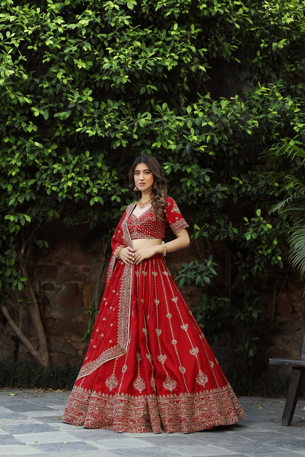 Maroon Bridal Lehenga Set - Auraya Fashion - Jigar Mali - 