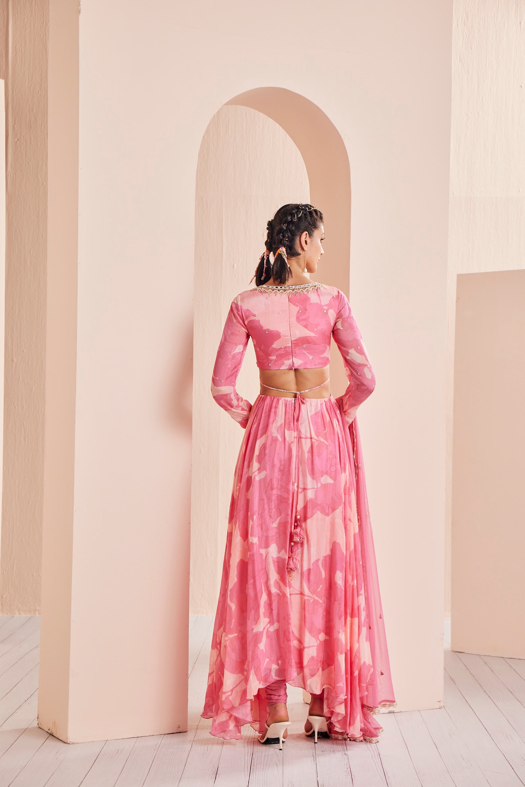 Hand Embroidered Cutout Anarkali Set