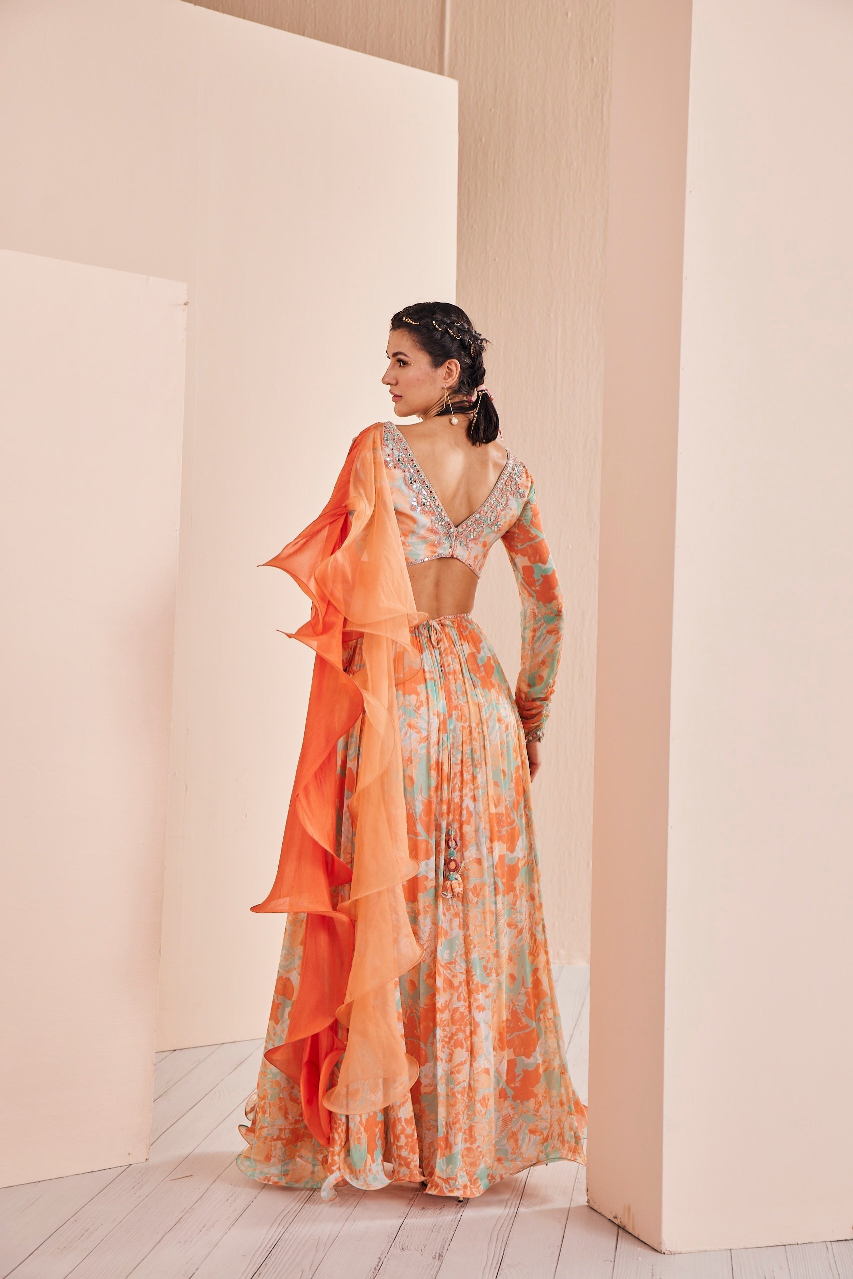 Chiffon Embroidered Anarkali Set