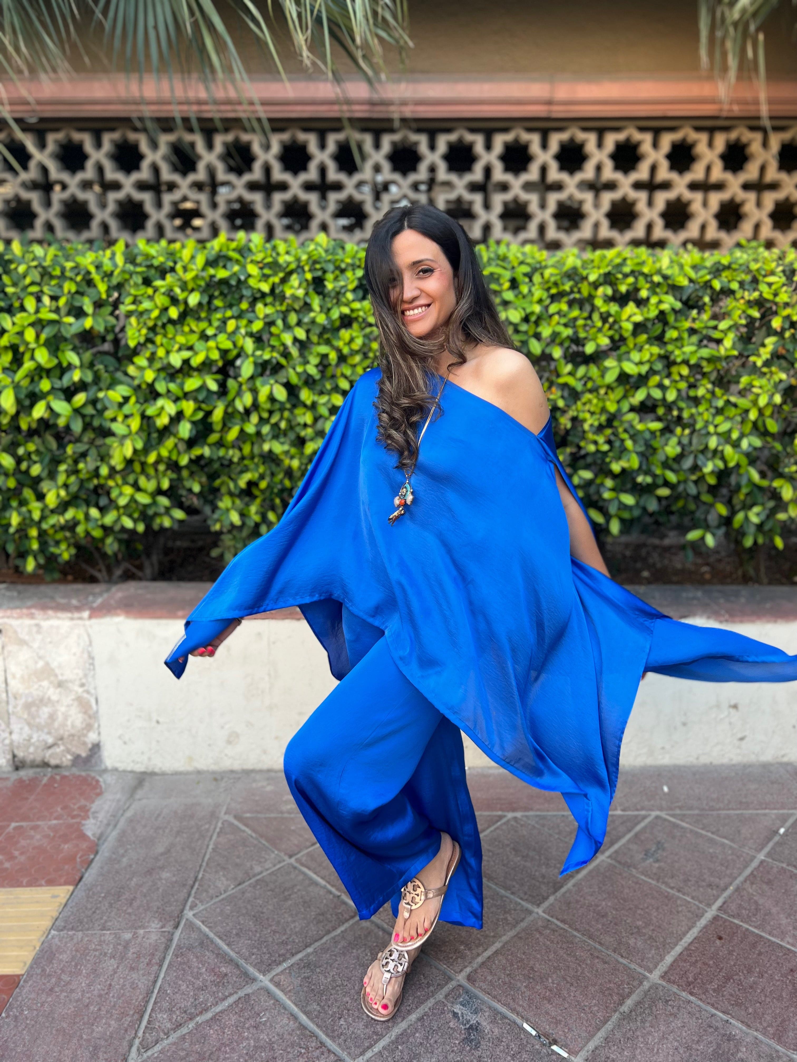 Mitaliwadhwa Blue off shoulder set