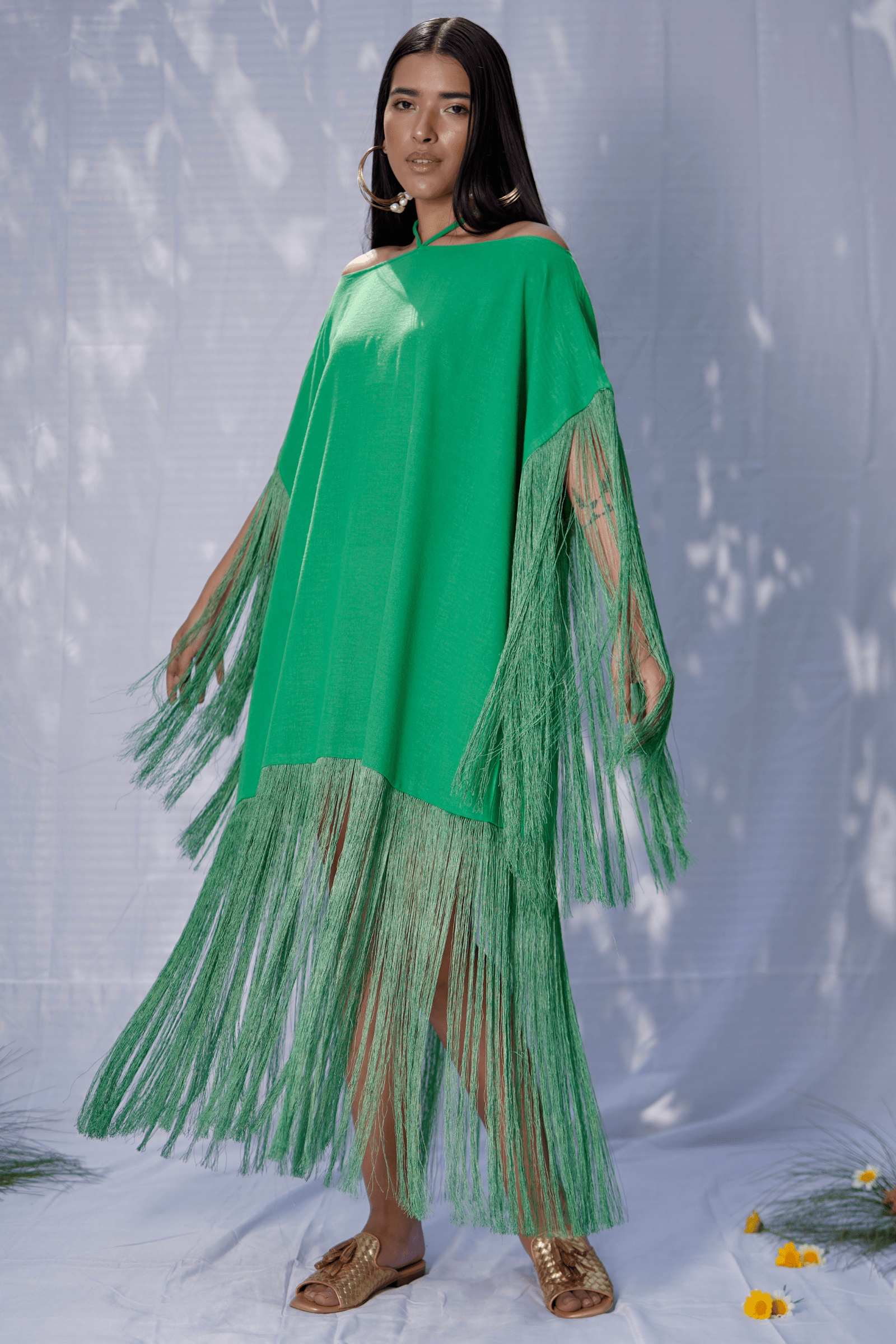 Mitaliwadhwa Green fringe dress