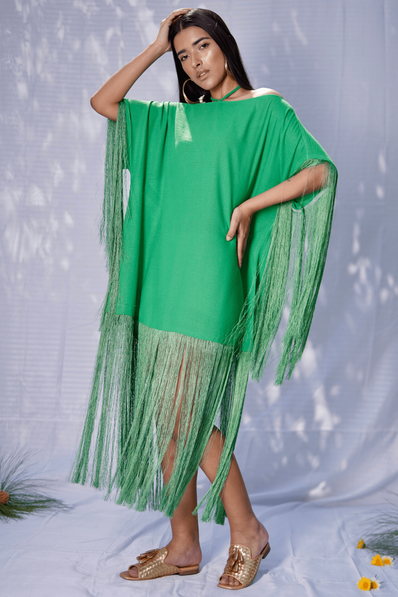 Mitaliwadhwa Green fringe dress